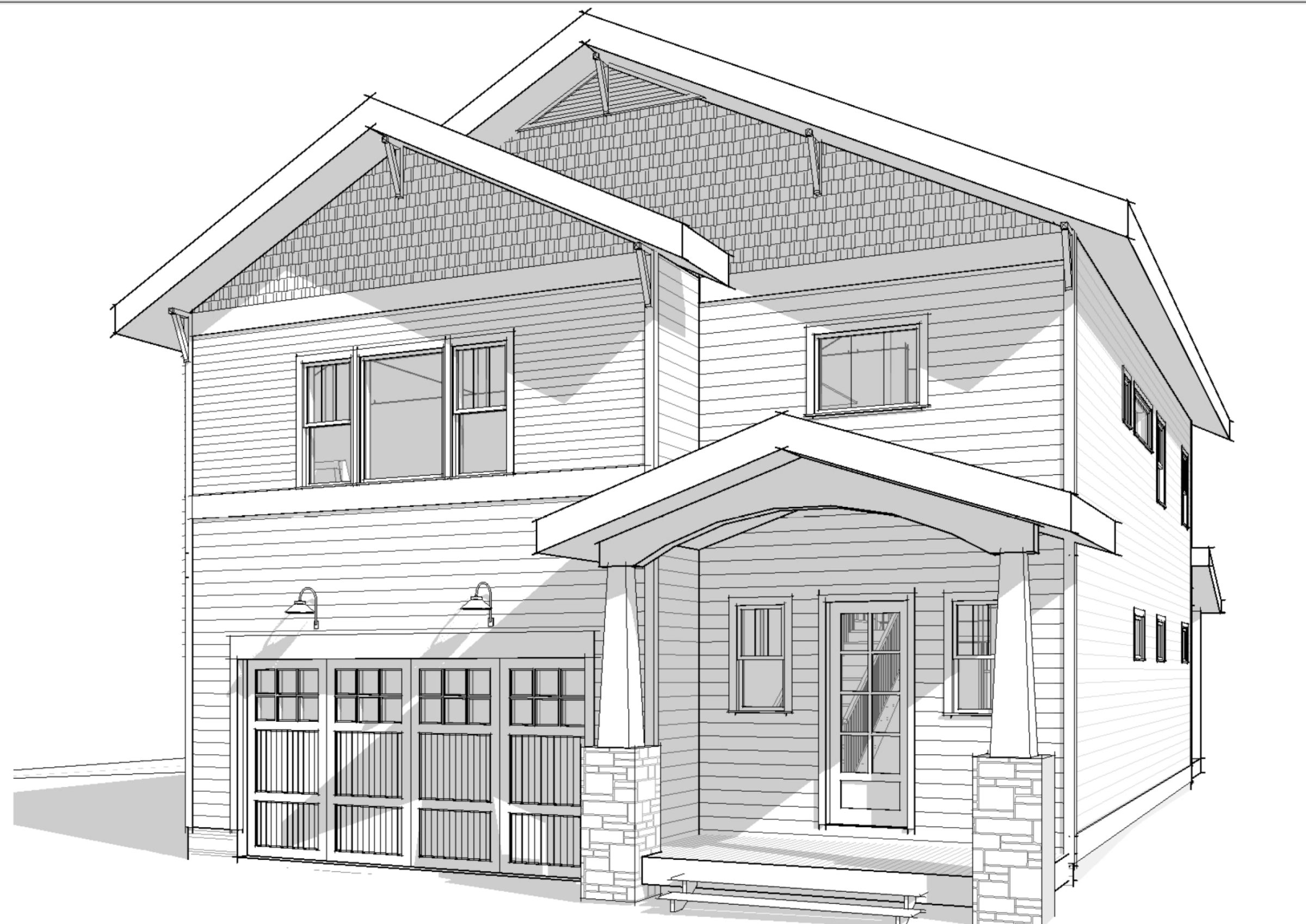 Elegant 2-Story Craftsman House Plan with Bonus Room and CAD Designs