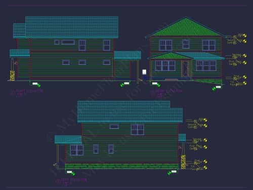 Elegant 2-Story Craftsman House Plan with Bonus Room and CAD Designs