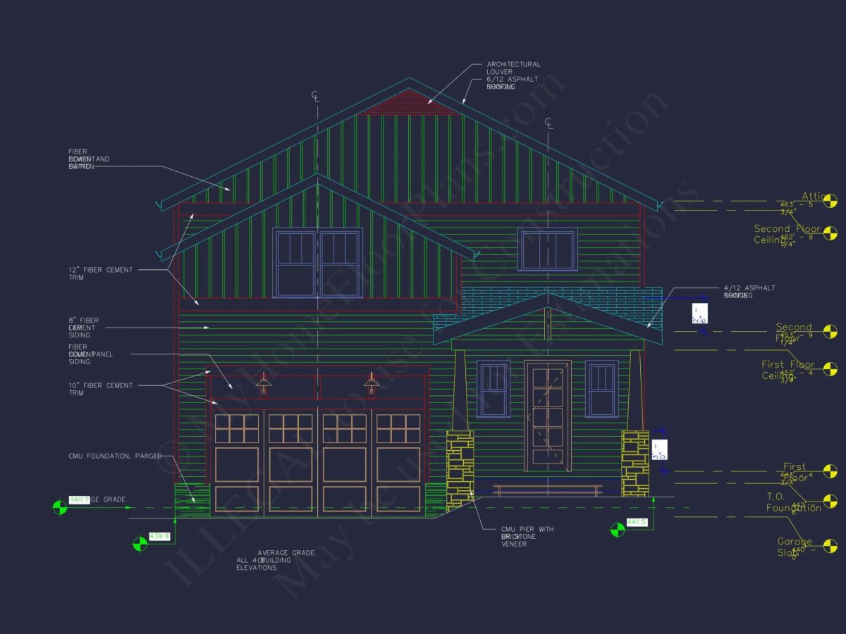 Elegant 2-Story Craftsman House Plan with Bonus Room and CAD Designs