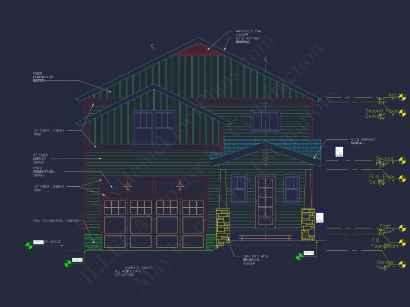 Elegant 2-Story Craftsman House Plan with Bonus Room and CAD Designs