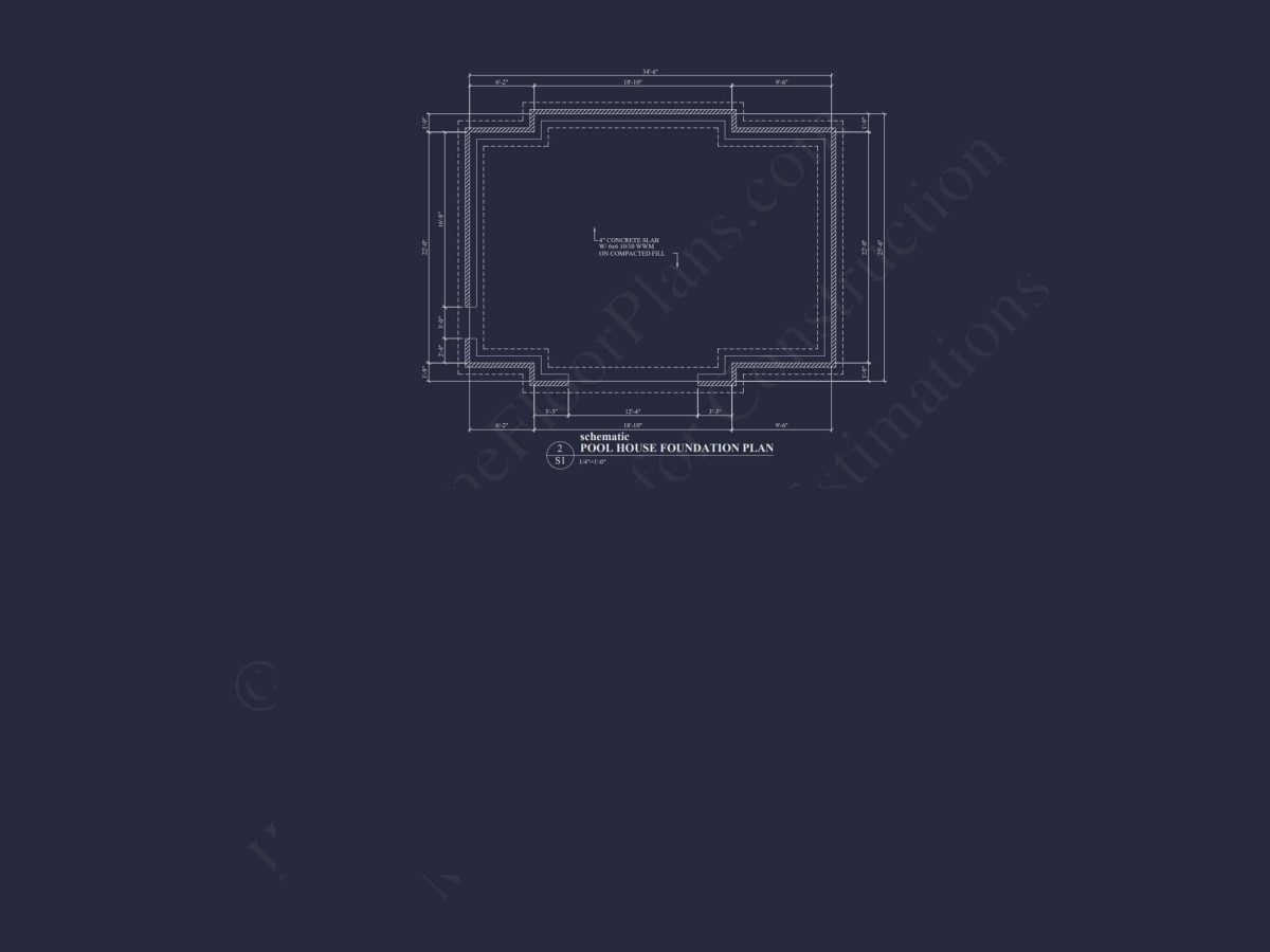 Charming Pool House Plan with Vaulted Ceilings & CAD Blueprints