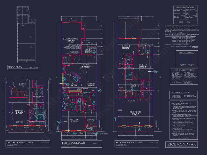 Colonial Revival Townhome with 2 Stories and CAD Blueprint