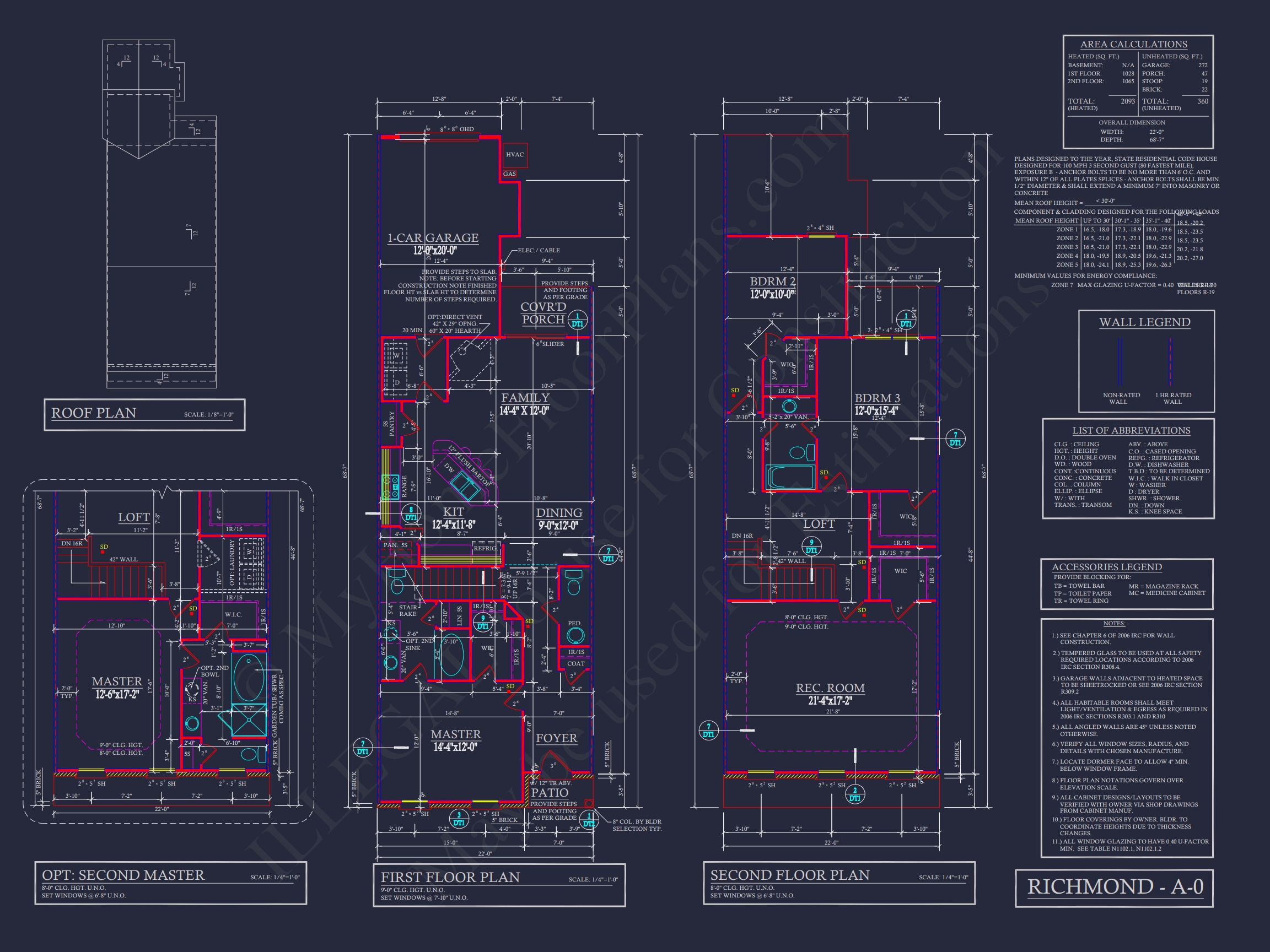 Colonial Revival Townhome with 2 Stories and CAD Blueprint