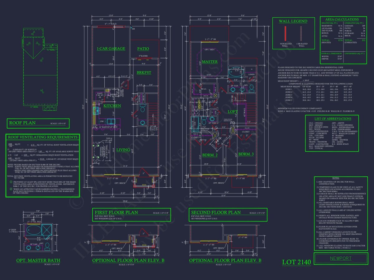 Traditional 7-Unit Townhome Floor Plan with Colonial Revival Design
