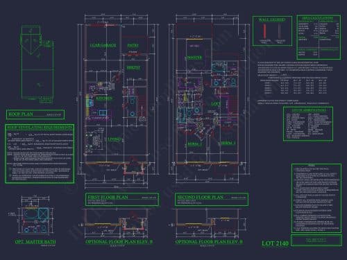 Traditional 7-Unit Townhome Floor Plan with Colonial Revival Design