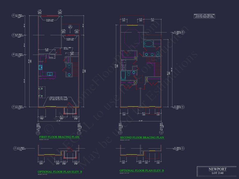 Traditional 7-Unit Townhome Floor Plan with Colonial Revival Design