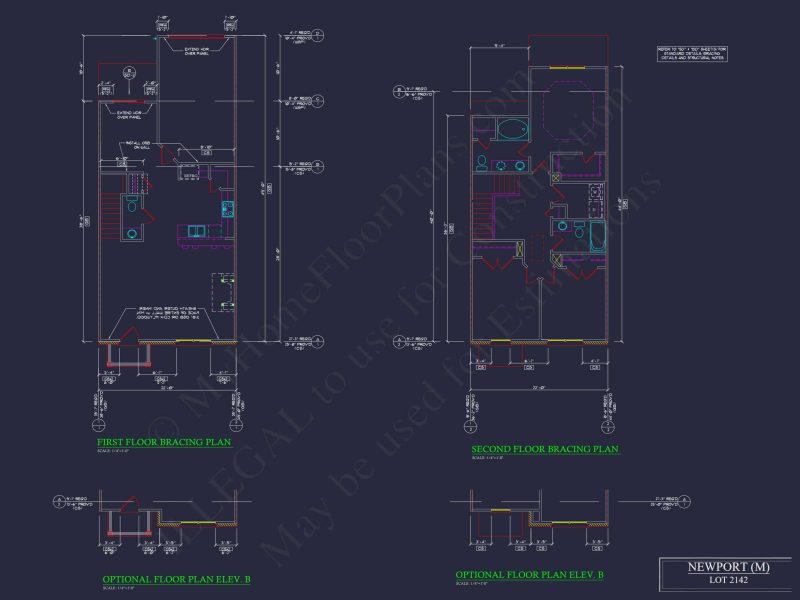 Traditional 7-Unit Townhome Floor Plan with Colonial Revival Design