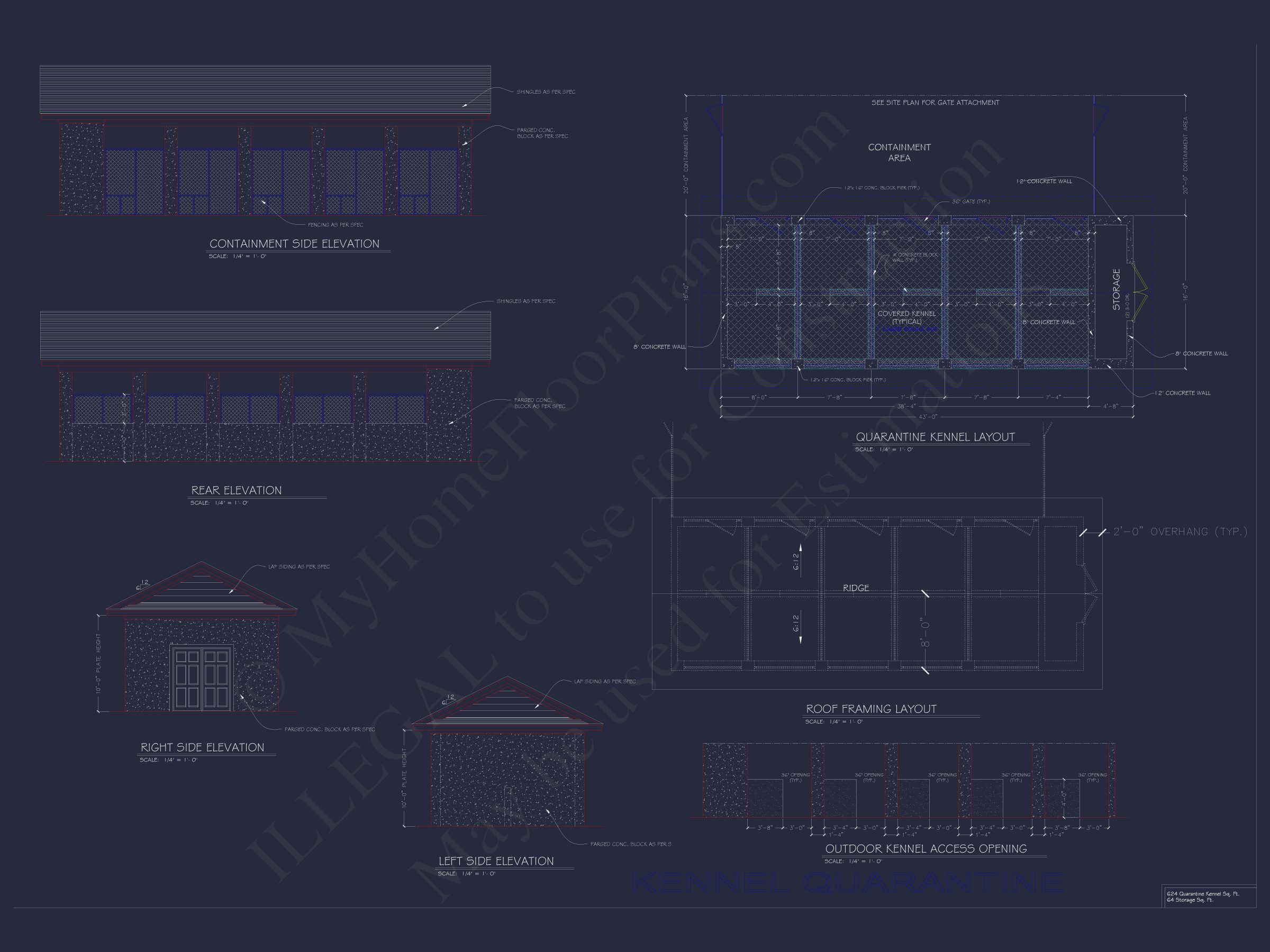 Dog Kennel Floor Plan with 6,148 Sq Ft of Heated Space