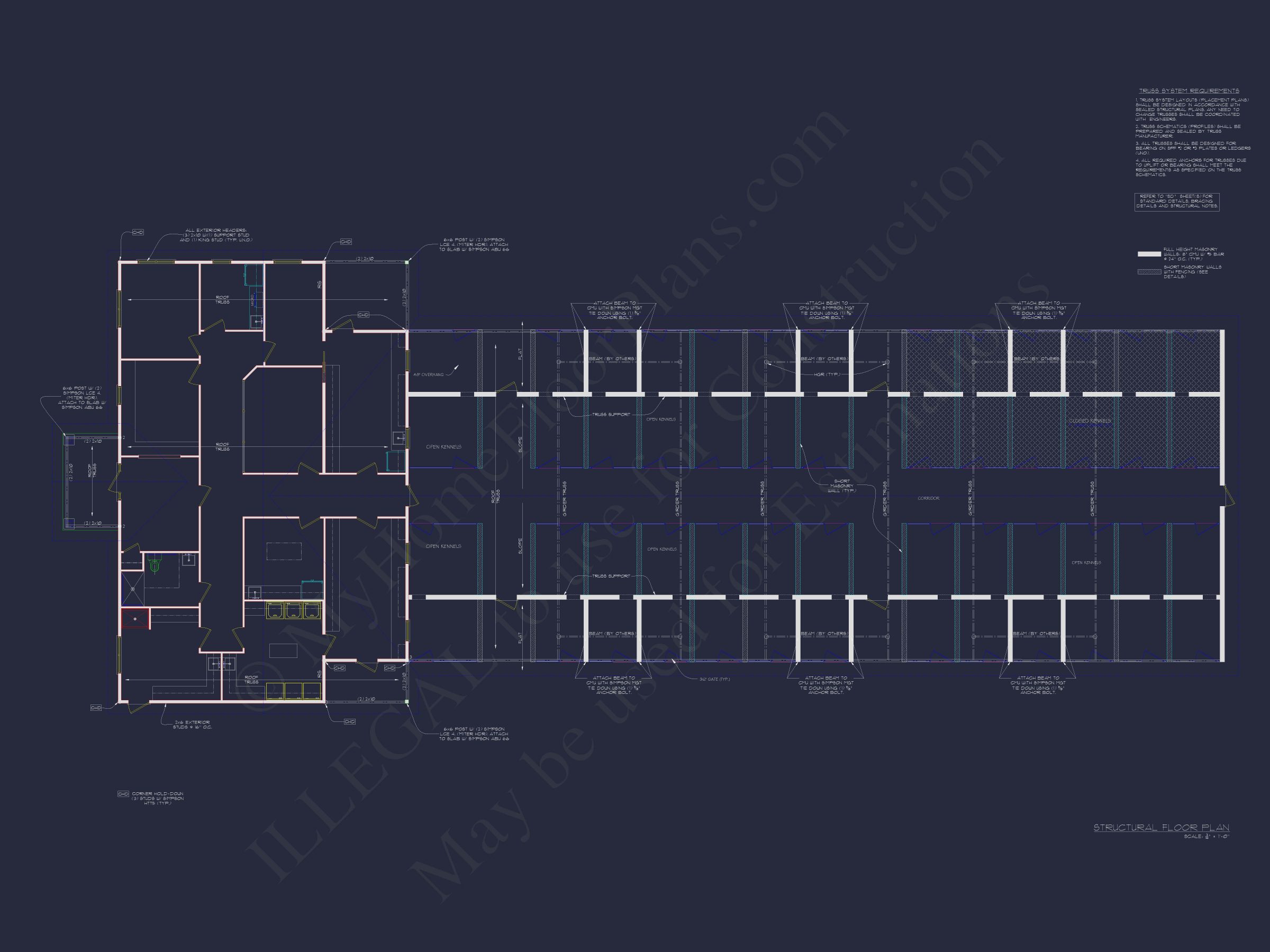 Dog Kennel Floor Plan with 6,148 Sq Ft of Heated Space