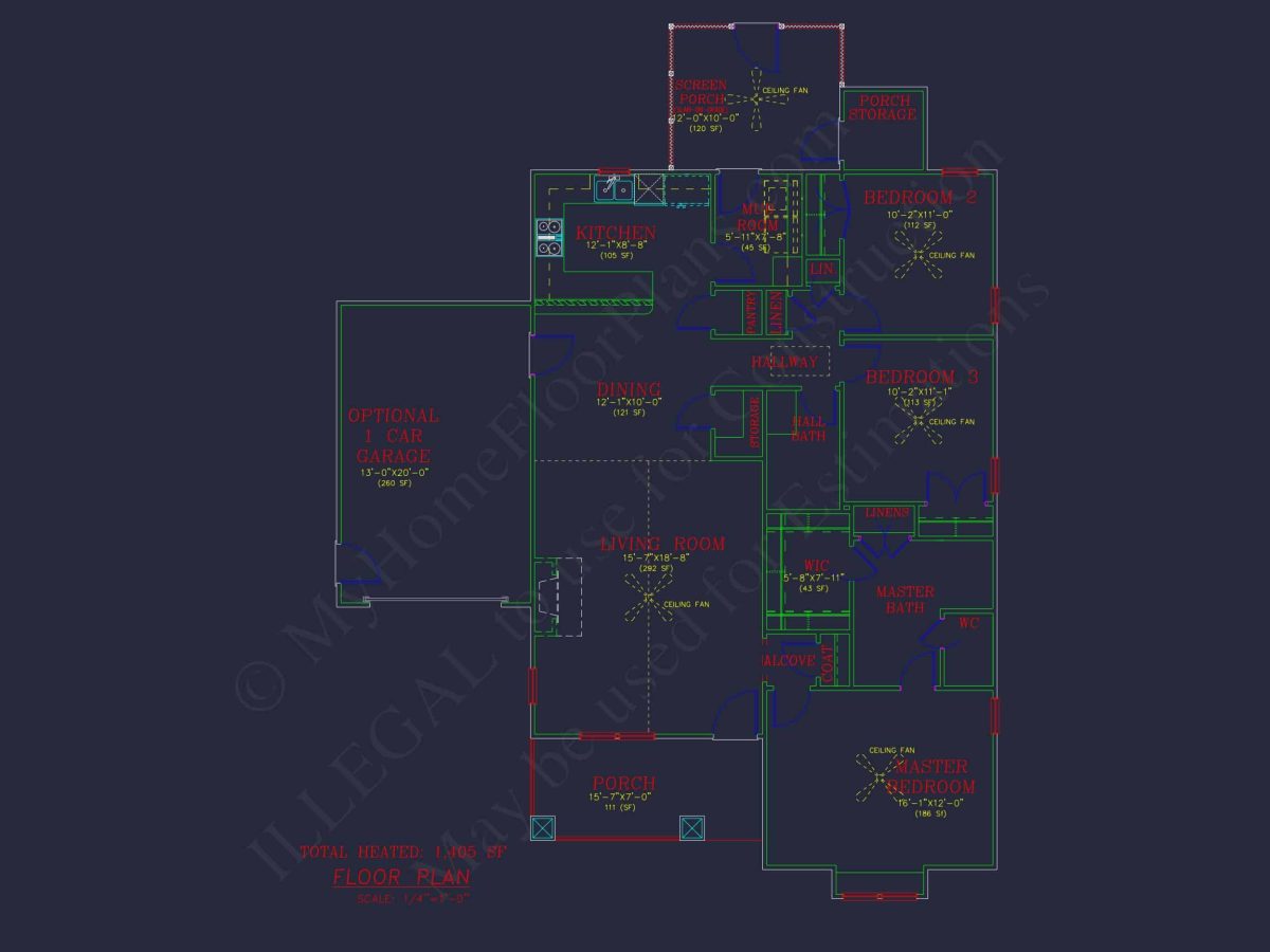 Compact 1-Story Home Plan with Garage and Open Floor Design