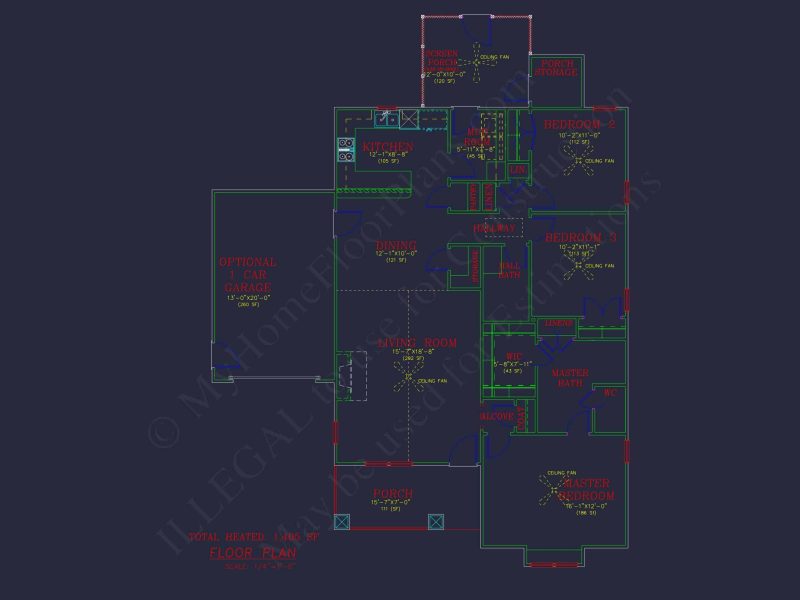 Compact 1-Story Home Plan with Garage and Open Floor Design