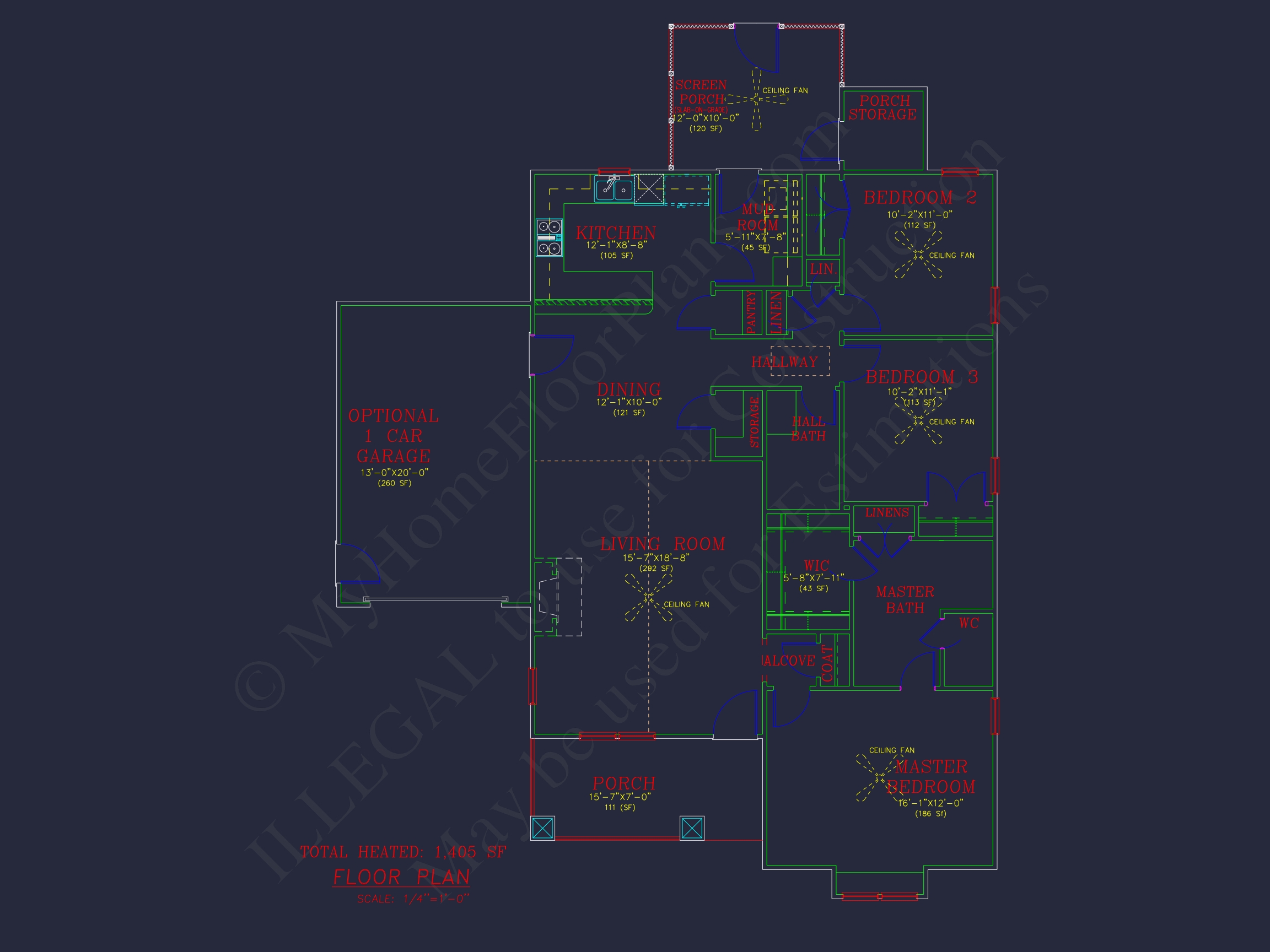 Compact 1-Story Home Plan with Garage and Open Floor Design