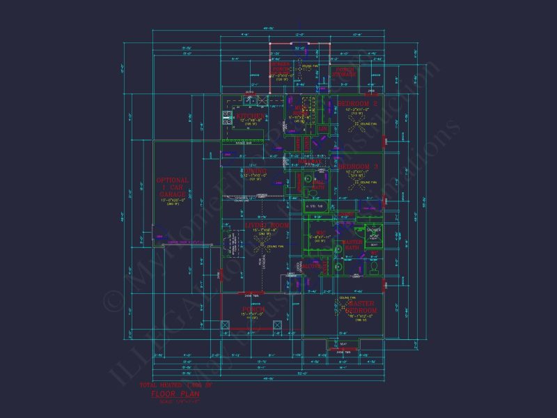 Compact 1-Story Home Plan with Garage and Open Floor Design