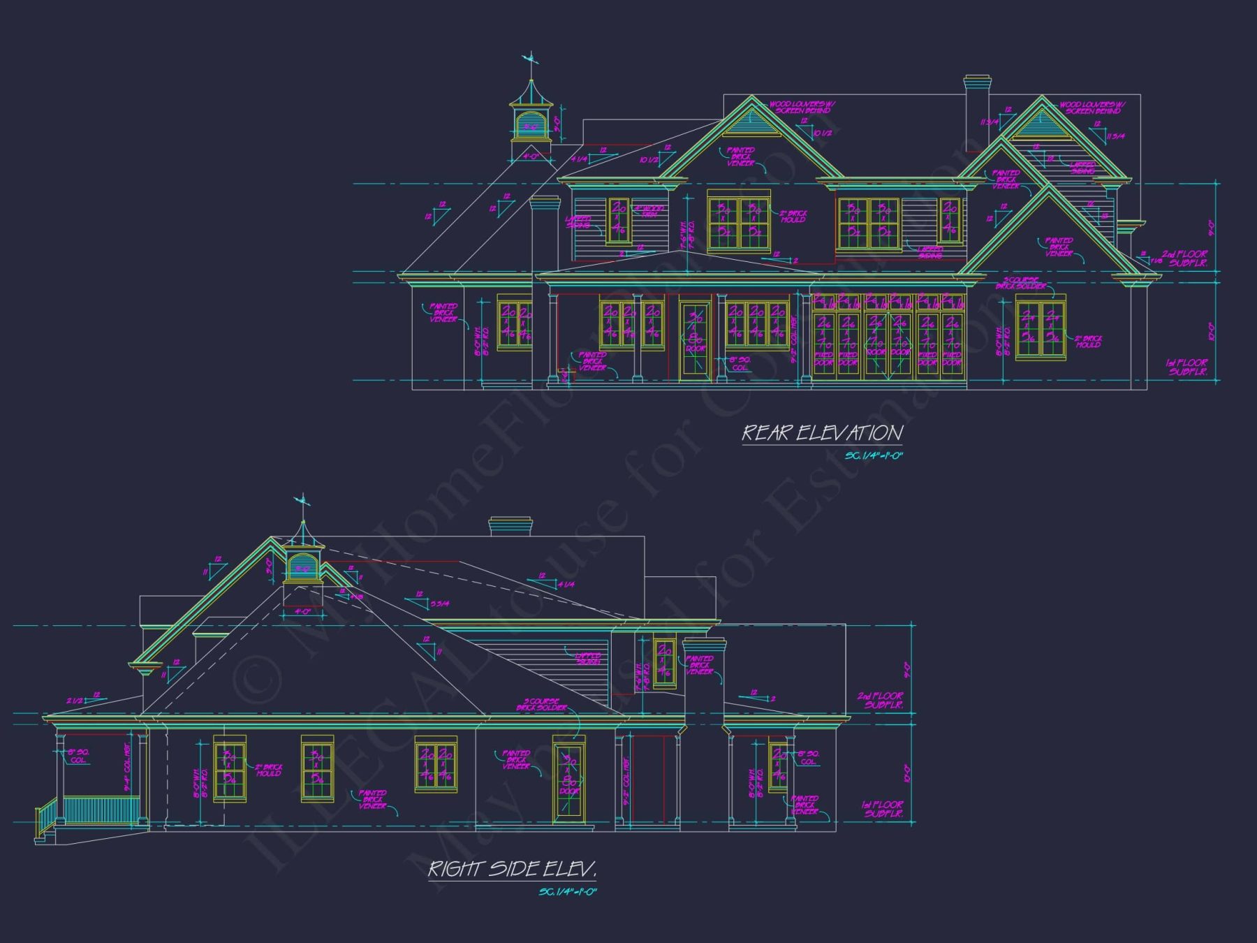 Elegant 2-Story House Plan with Brick Exterior & Fireplace Charm
