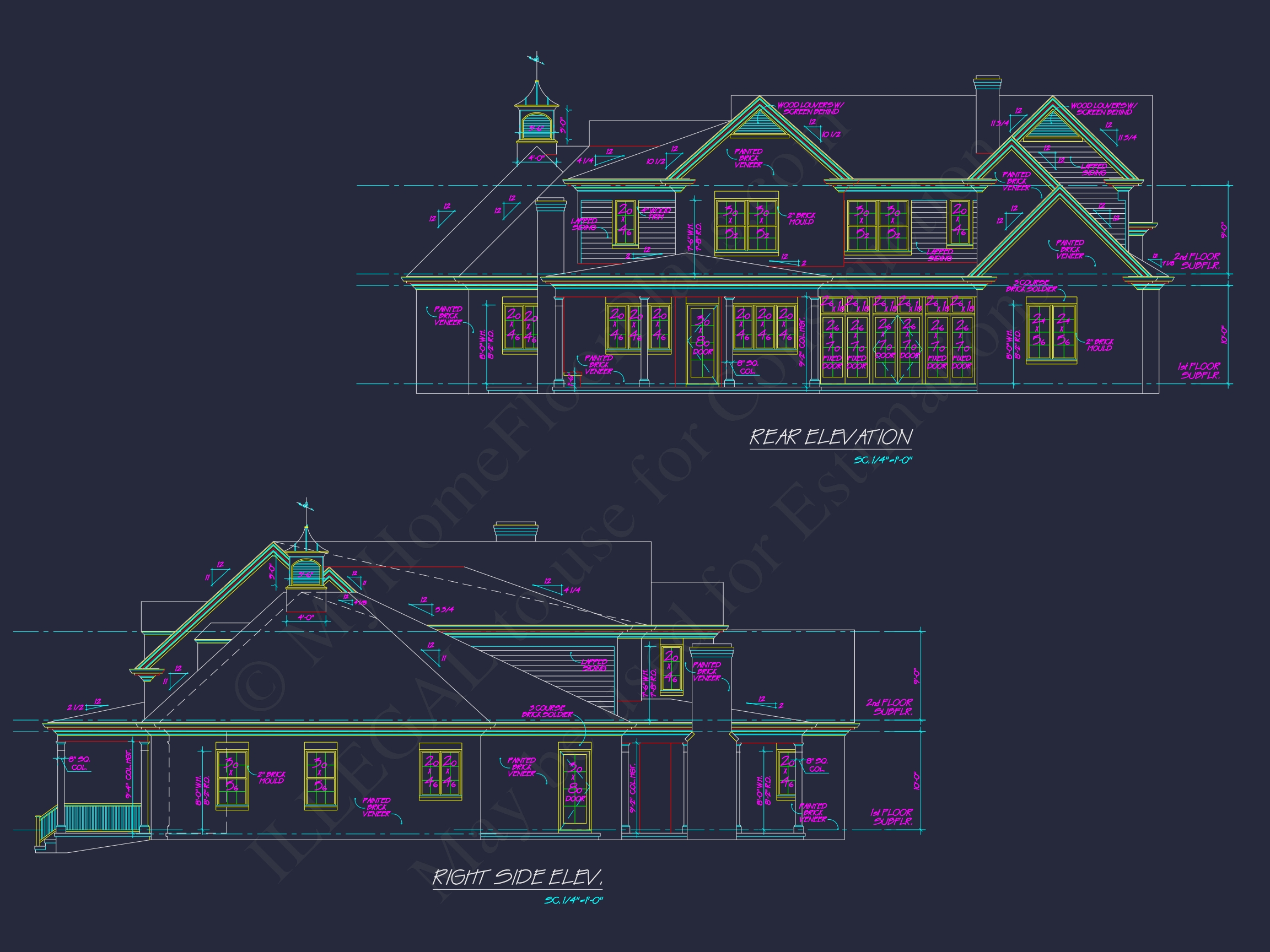 Elegant 2-Story House Plan with Brick Exterior & Fireplace Charm