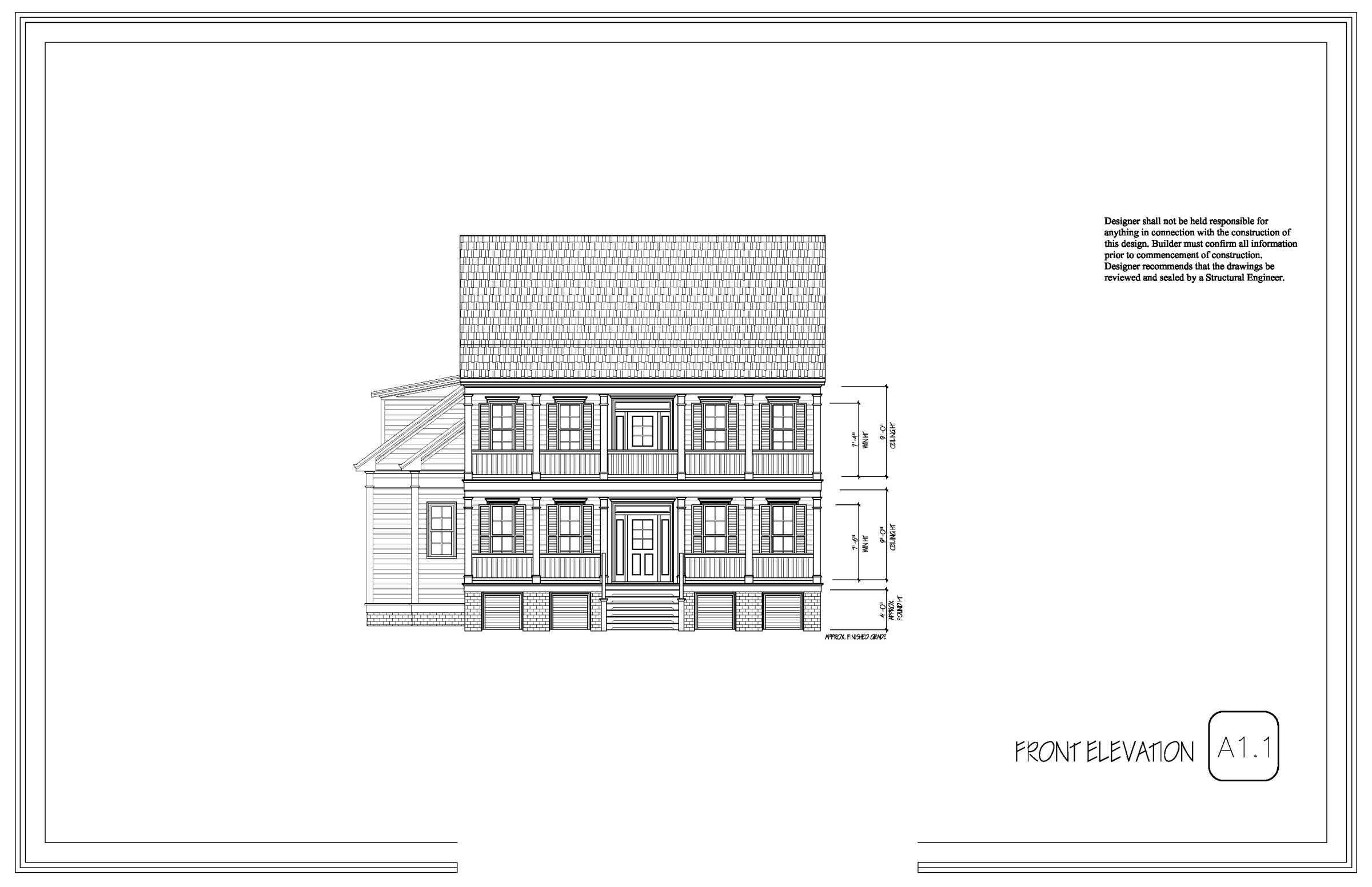 Elegant 2-Story House Plan with Colonial Architecture & CAD Blueprints