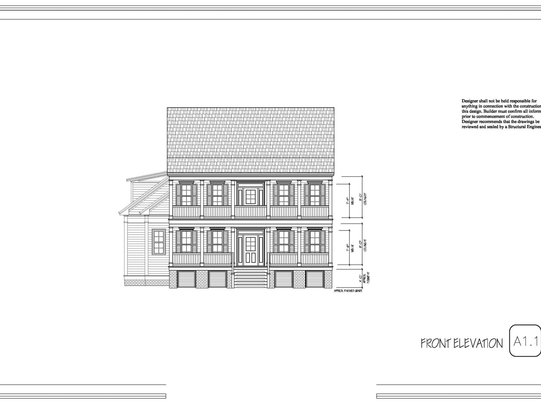 Elegant 2-Story House Plan with Colonial Architecture & CAD Blueprints