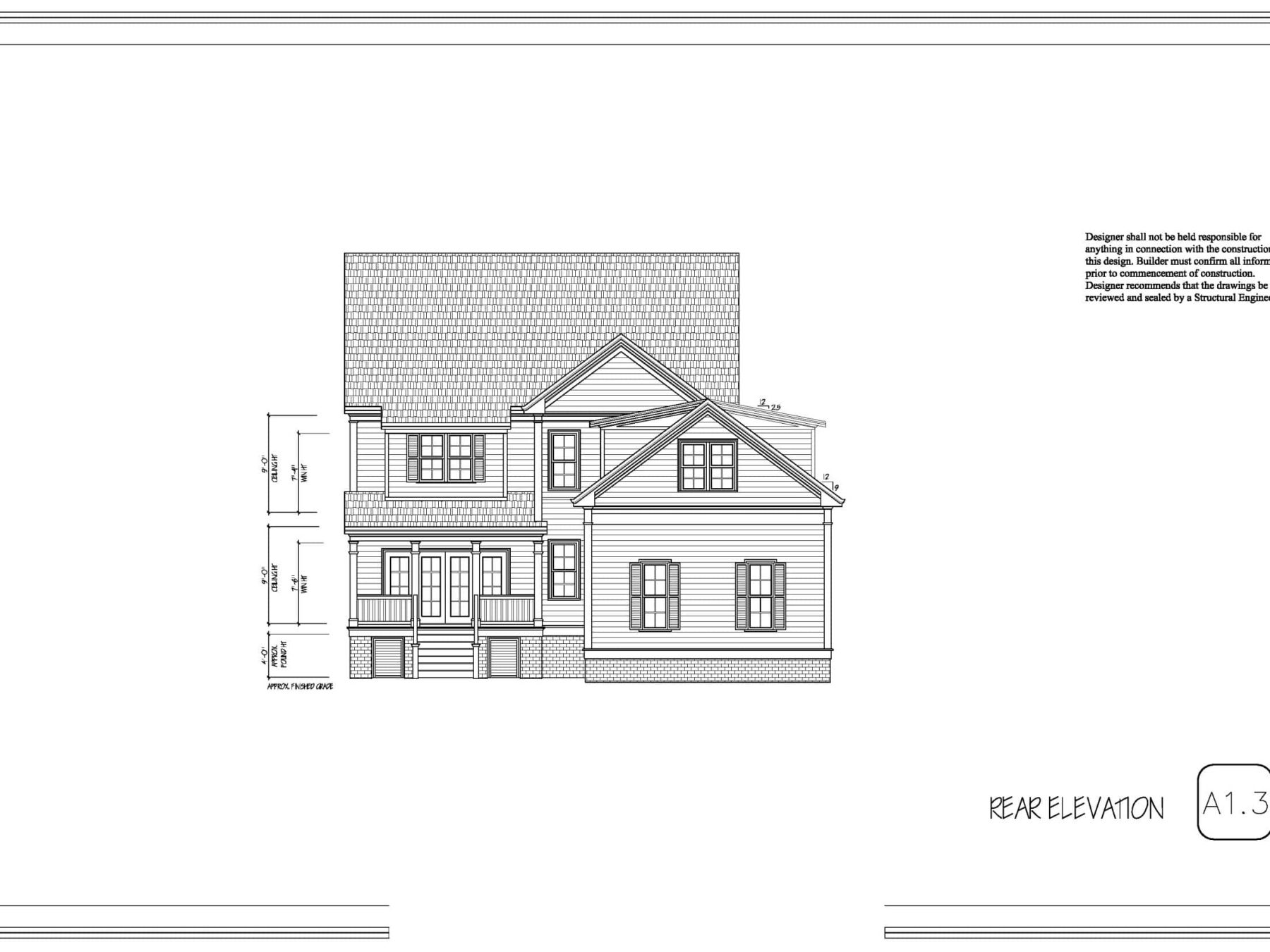 Elegant 2-Story House Plan with Colonial Architecture & CAD Blueprints