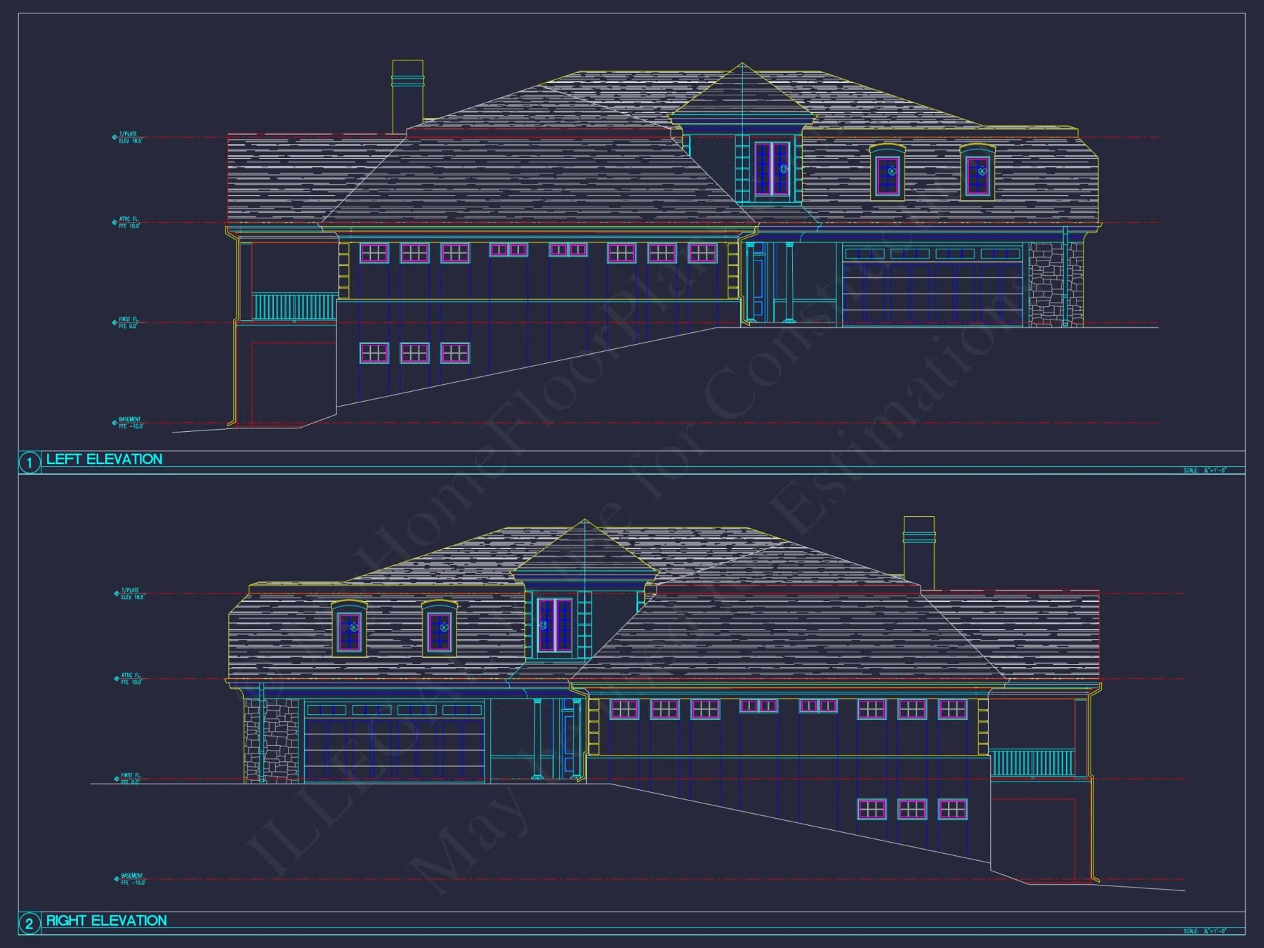 Traditional Duplex Home Plan with CAD Designs & Spacious Floor Layout