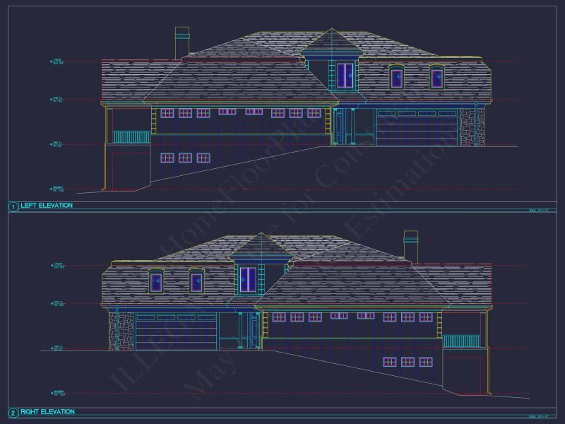 Traditional Duplex Home Plan with CAD Designs & Spacious Floor Layout