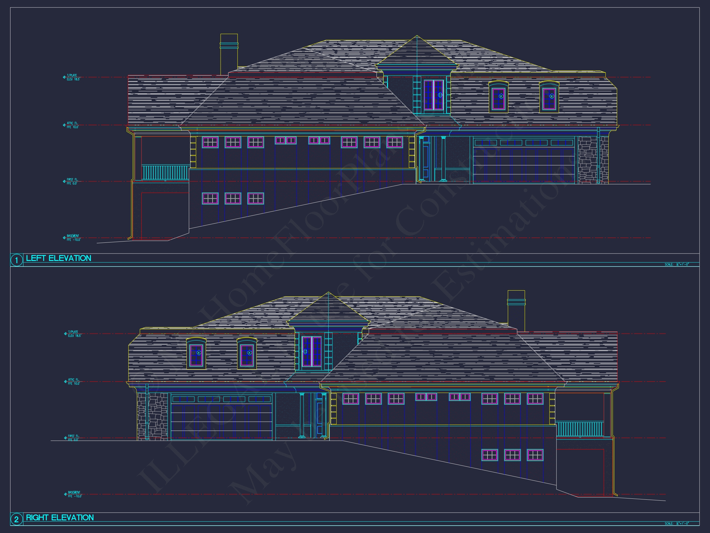 Traditional Duplex Home Plan with CAD Designs & Spacious Floor Layout