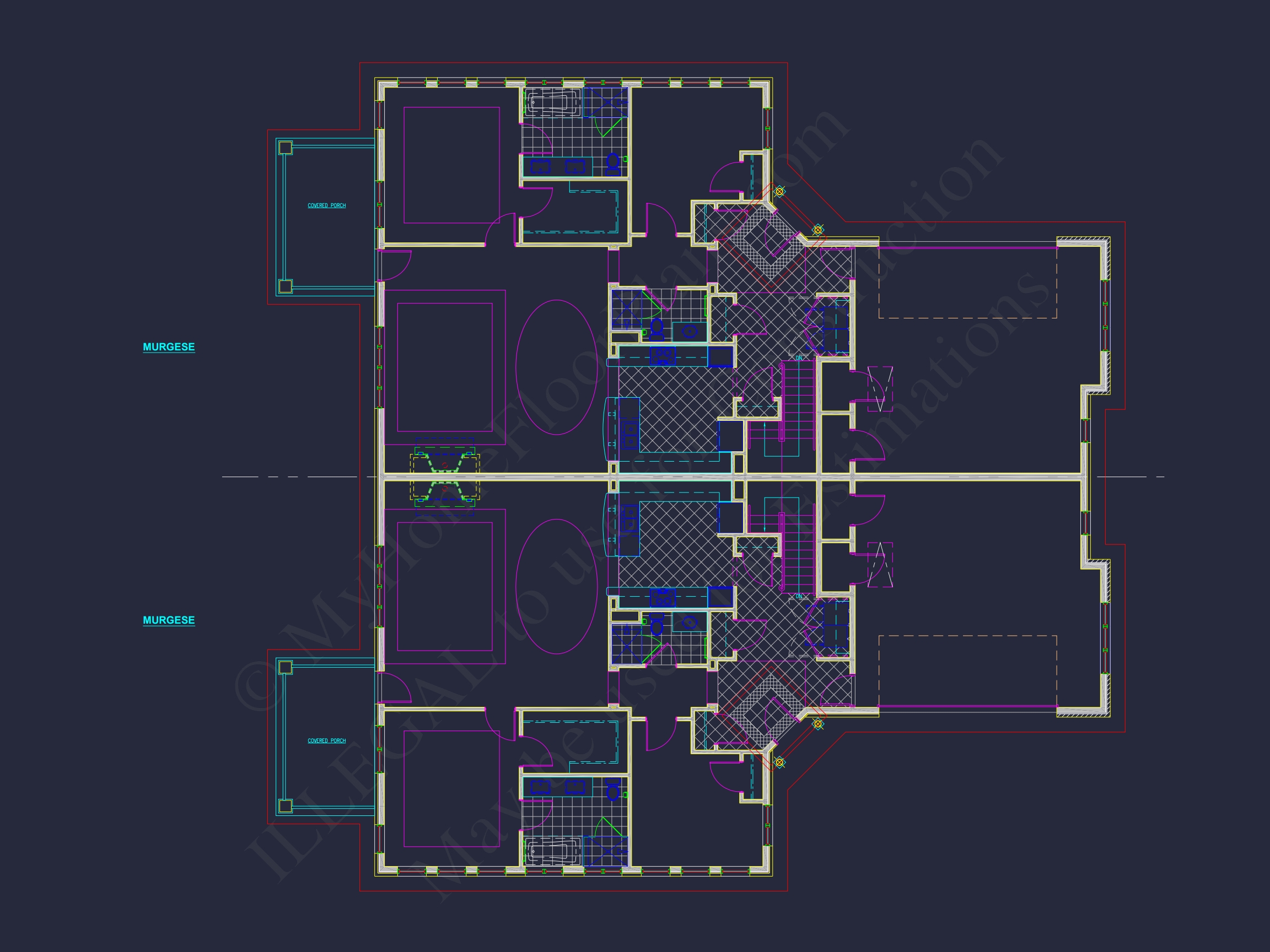 Traditional Duplex Home Plan with CAD Designs & Spacious Floor Layout
