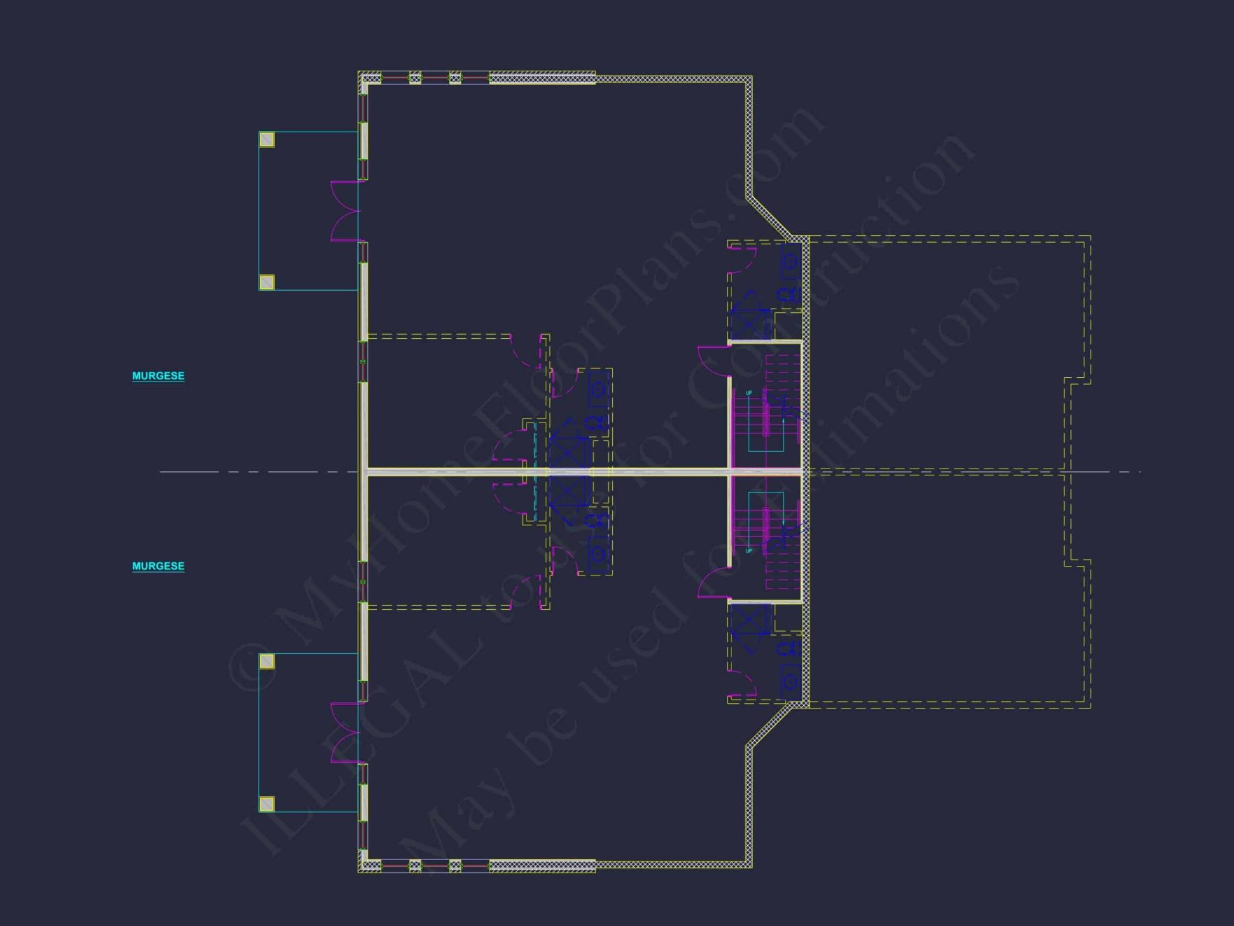 Traditional Duplex Home Plan with CAD Designs & Spacious Floor Layout