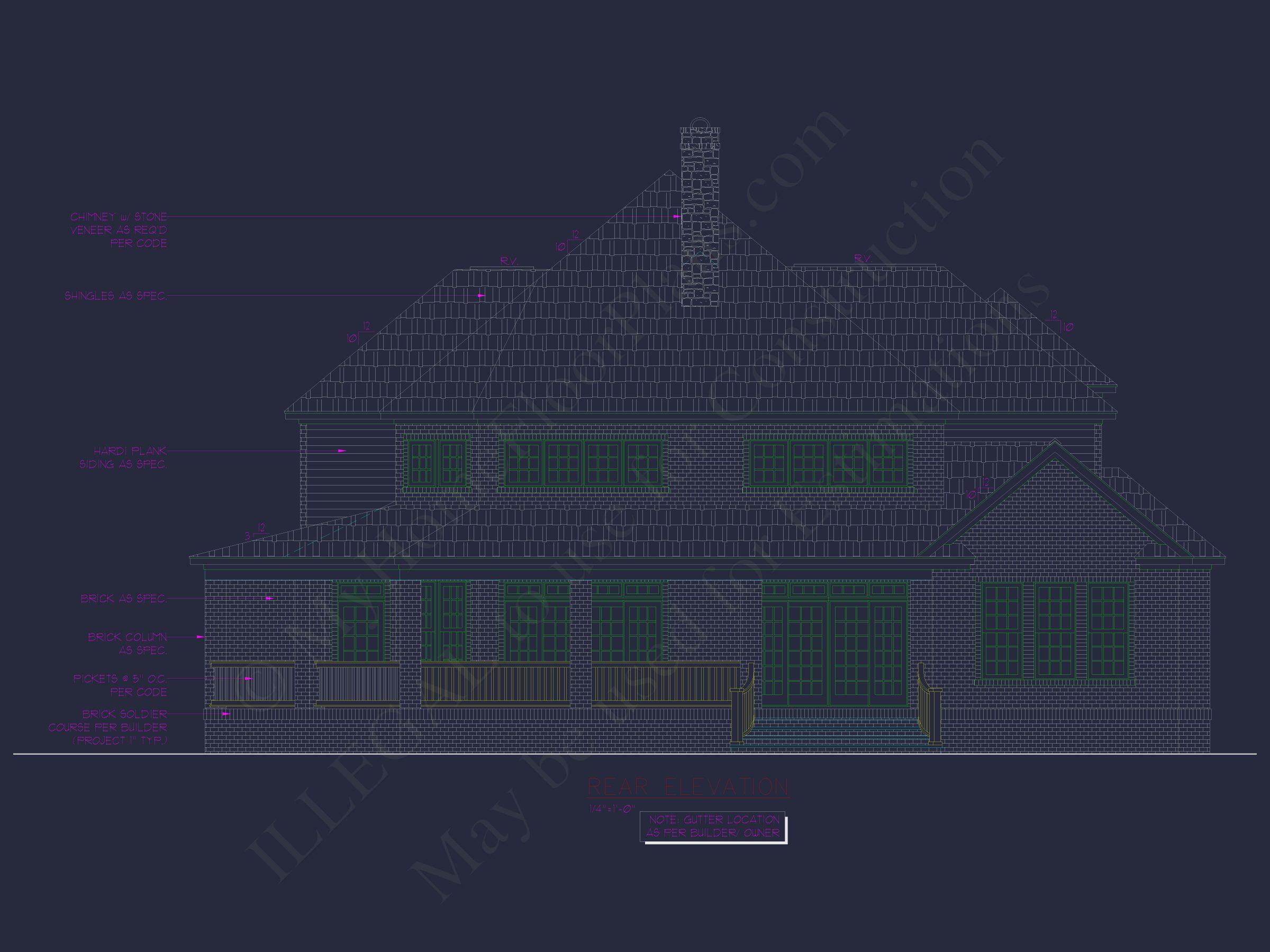 Elegant 2-Story Home Plan with 4 Beds, CAD Blueprint Designs