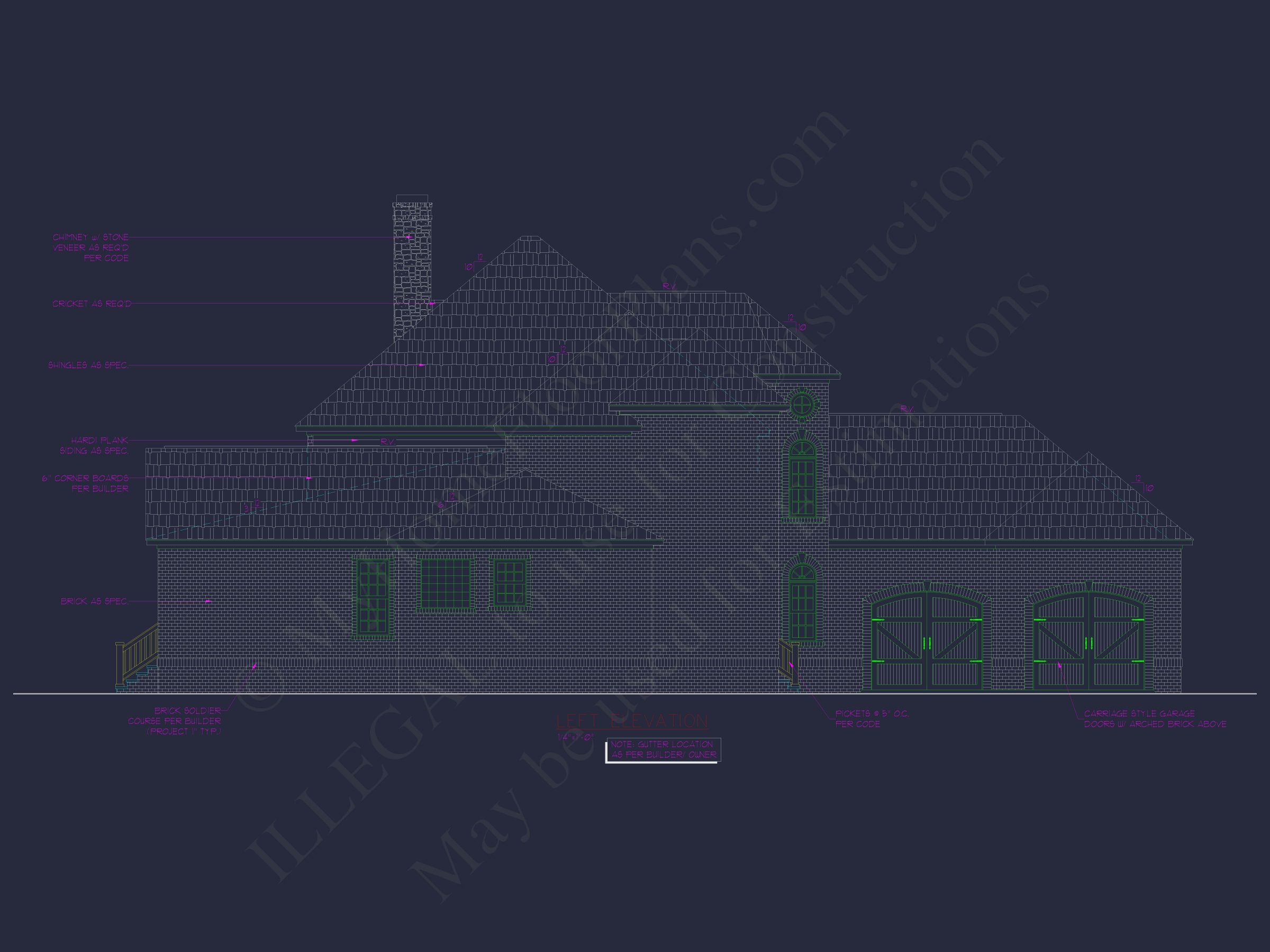 Elegant 2-Story Home Plan with 4 Beds, CAD Blueprint Designs