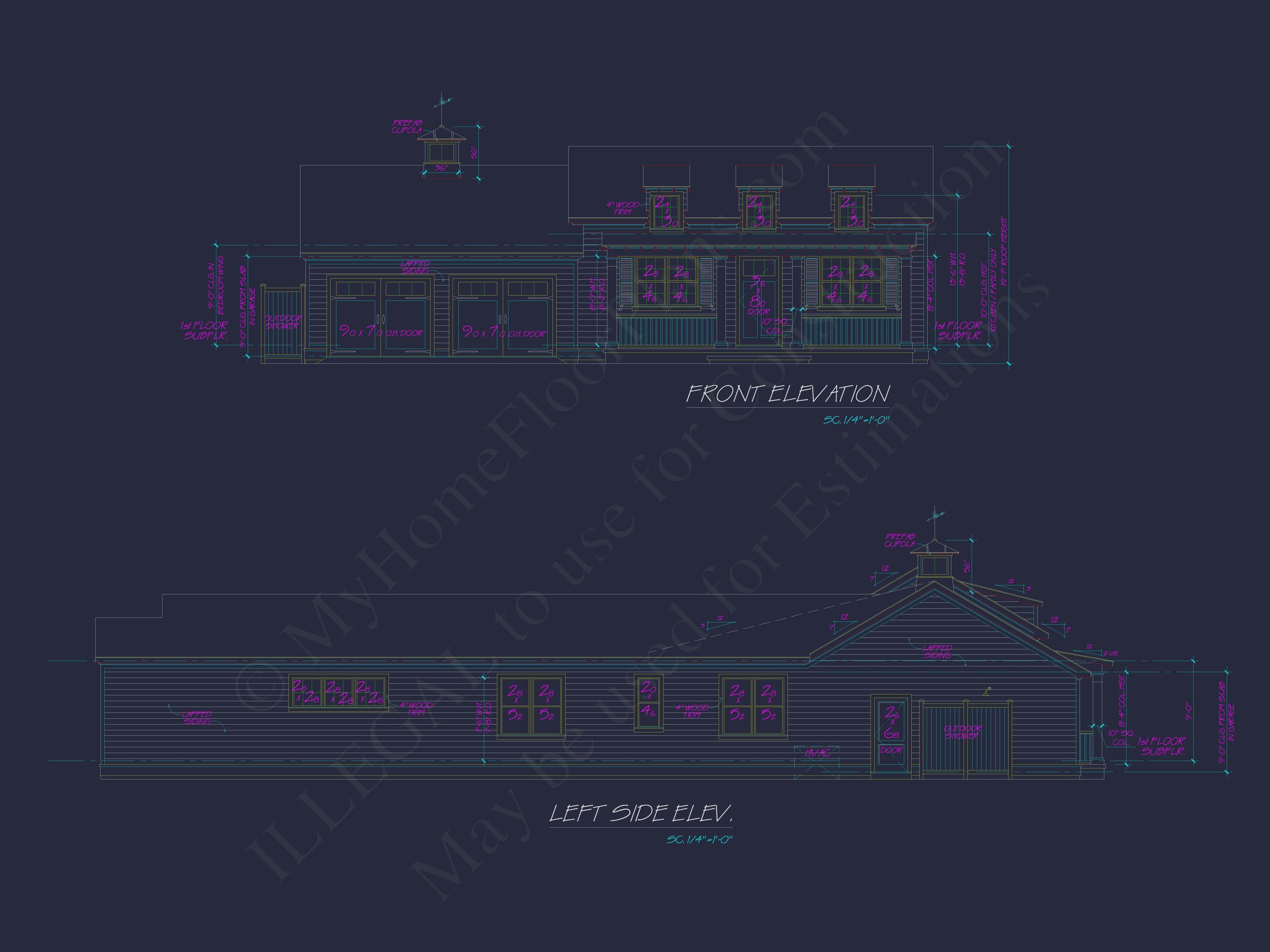 Beach Home Plan with 3 Bedrooms, CAD Designs, and Floor Blueprint