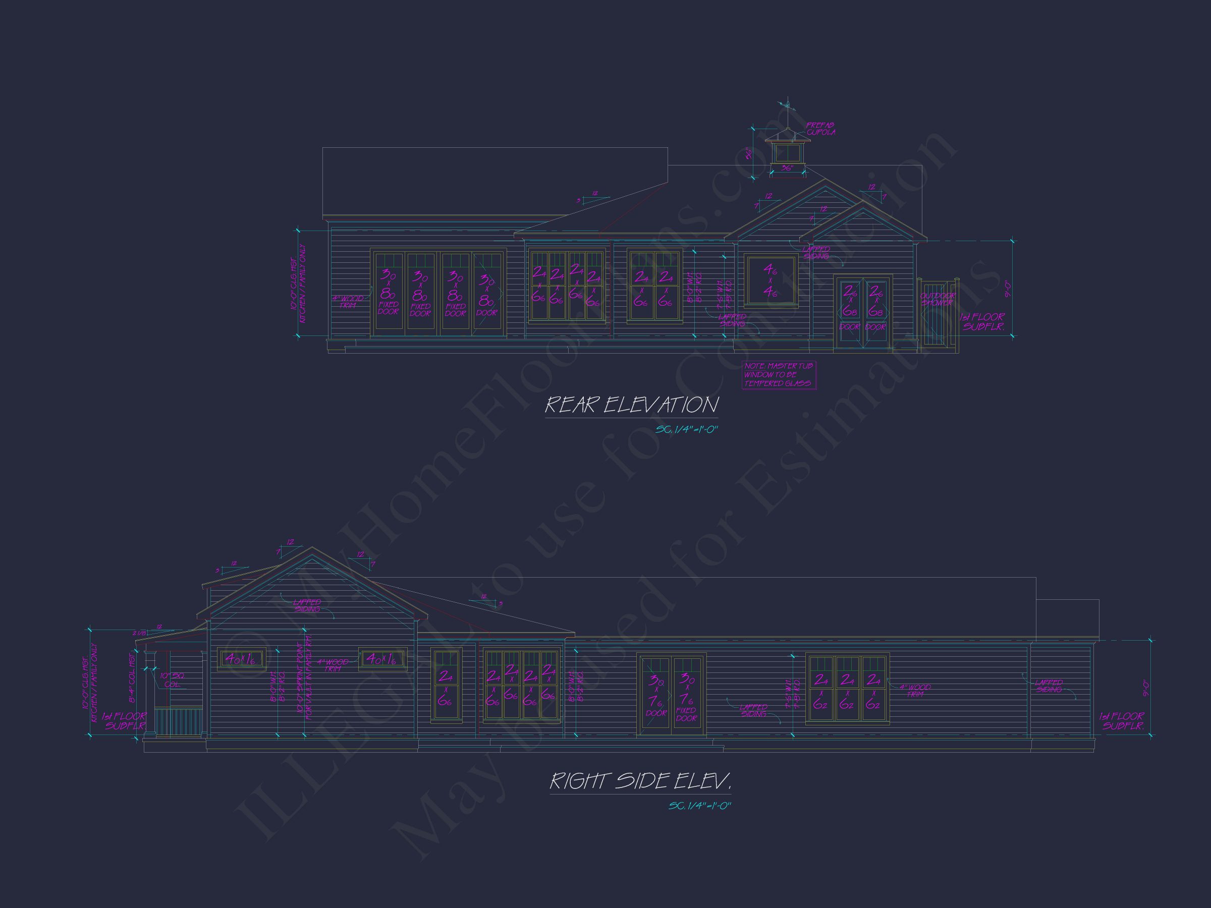 Beach Home Plan with 3 Bedrooms, CAD Designs, and Floor Blueprint