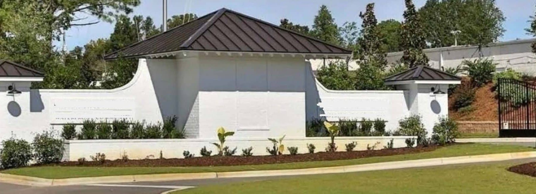 Custom Entry Gate Pavilion Plan with Courtyard & Brick Detailing