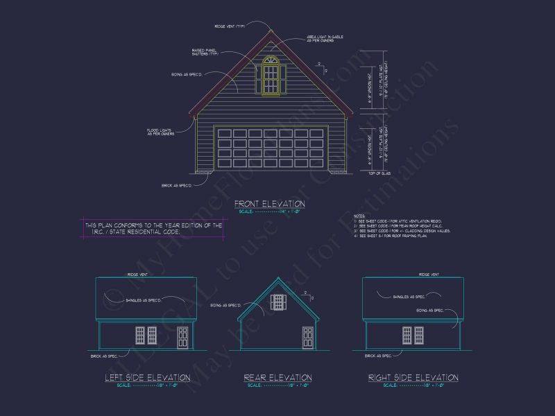 24x30 Garage Floor Plan with Attic and CAD Blueprint Designs