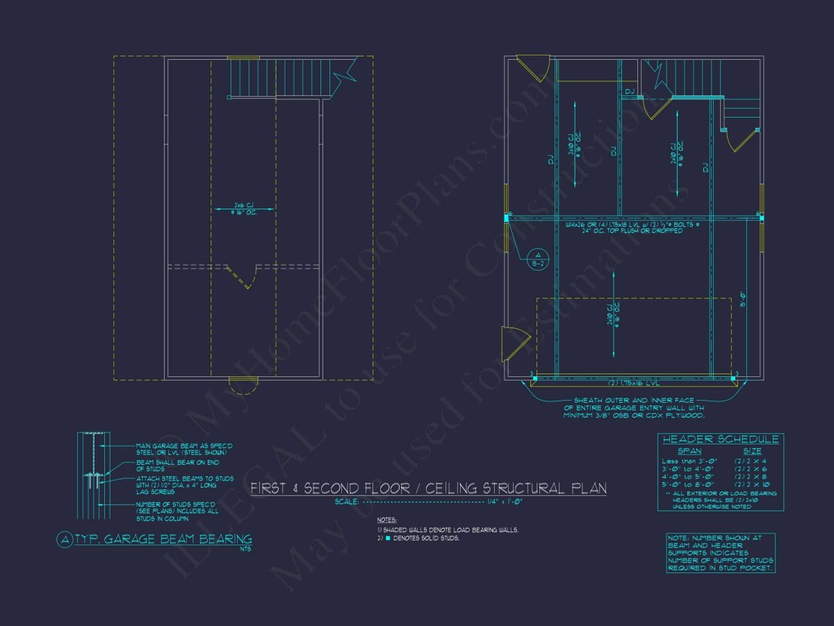 24x30 Garage Floor Plan with Attic and CAD Blueprint Designs