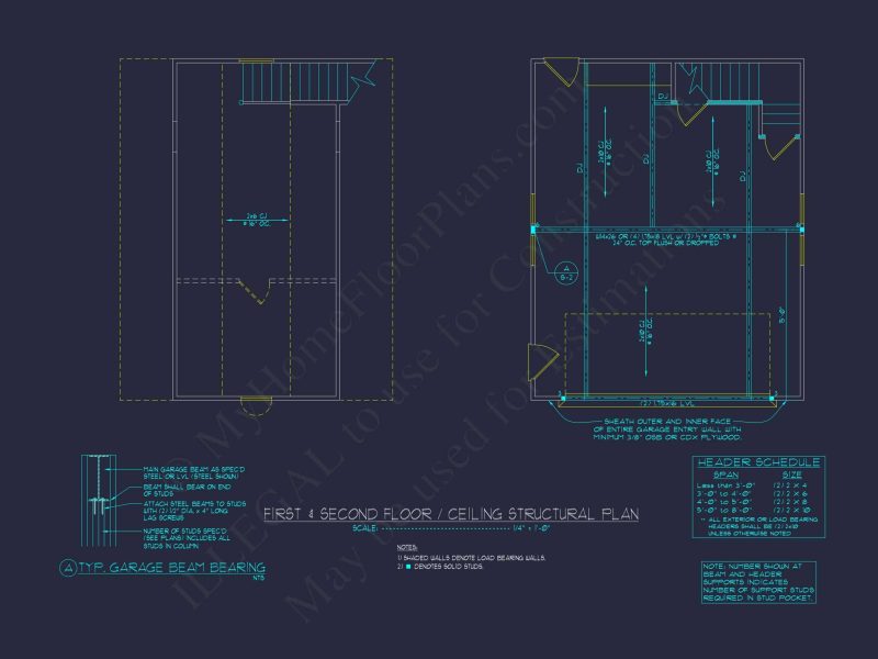24x30 Garage Floor Plan with Attic and CAD Blueprint Designs