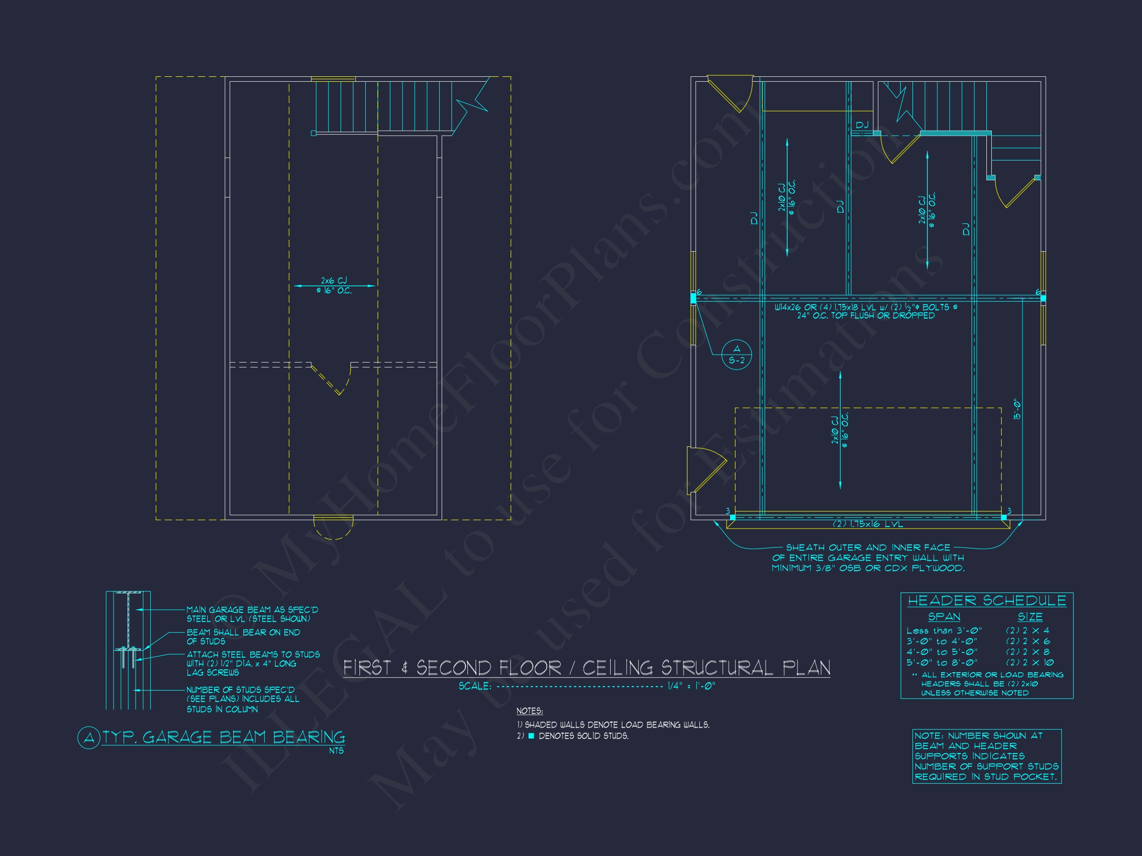 24x30 Garage Floor Plan with Attic and CAD Blueprint Designs