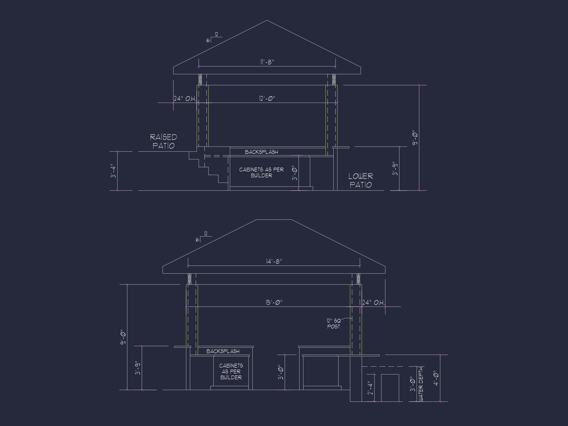 Pool Bar Pavilion Plan with Outdoor Kitchen & CAD Blueprints