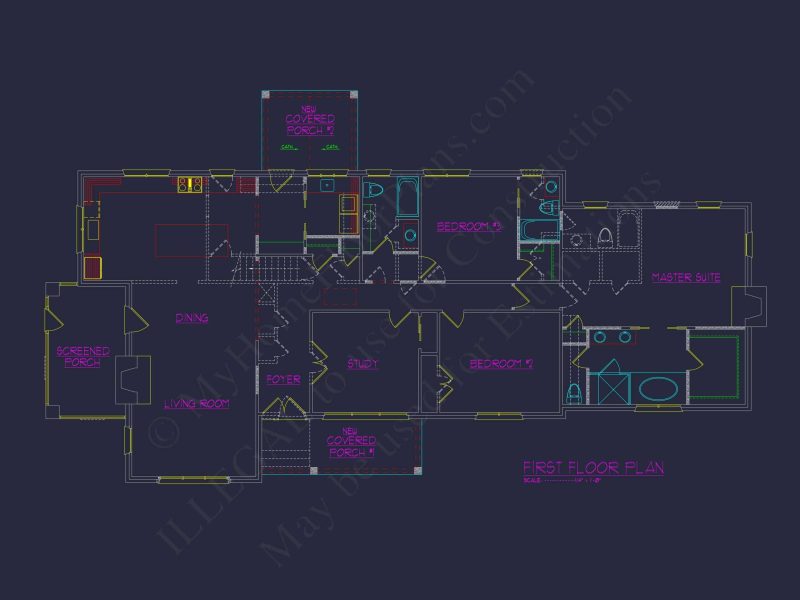 Craftsman House Floor Plan with Spacious Blueprint Design