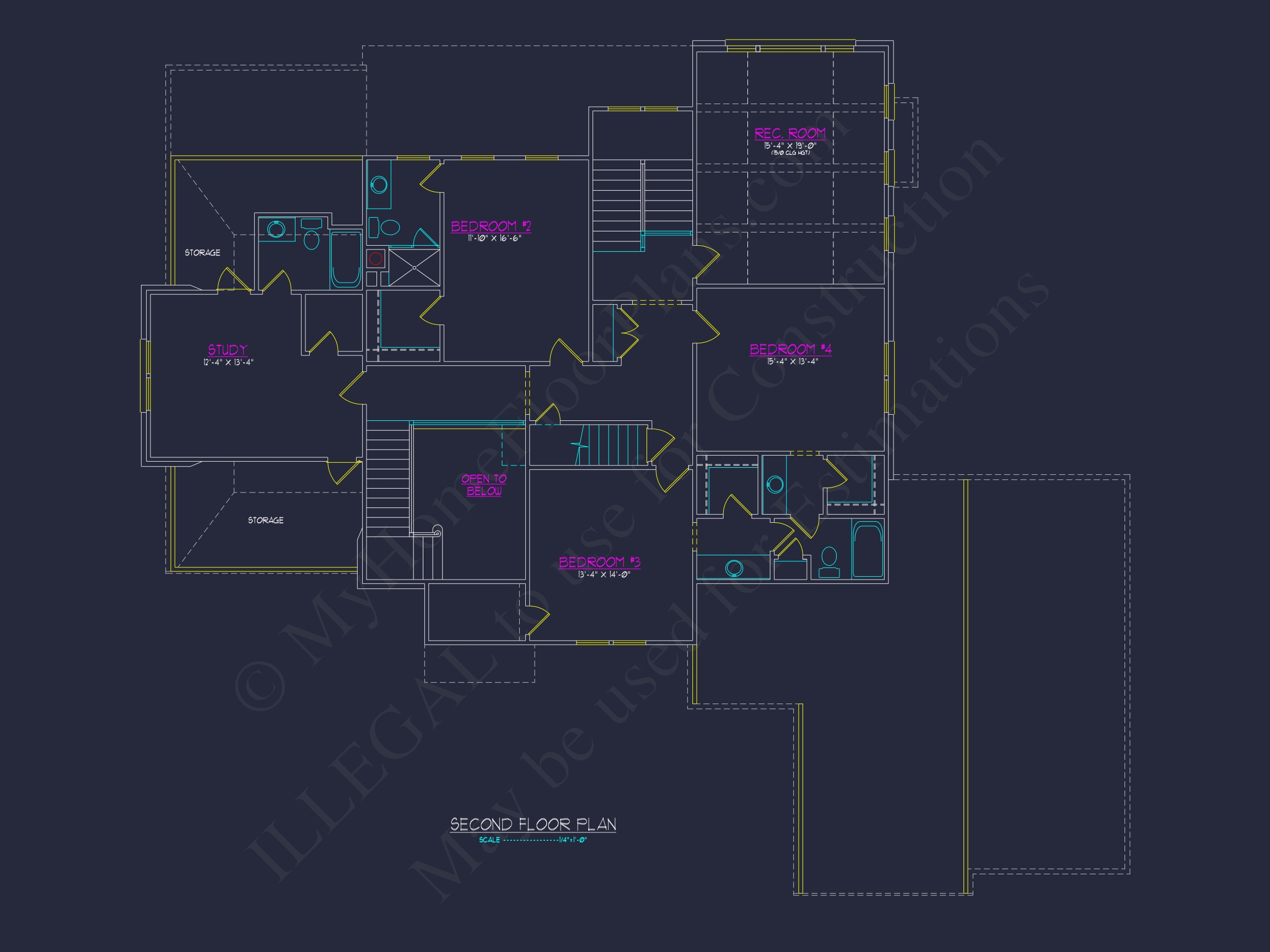 Traditional 4-Bedroom House Plan with Front-Entry Garage