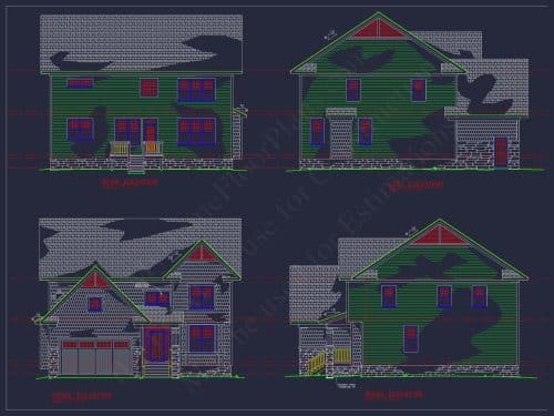 Spacious 4-Bedroom Home Plan with Open Layout and CAD Files