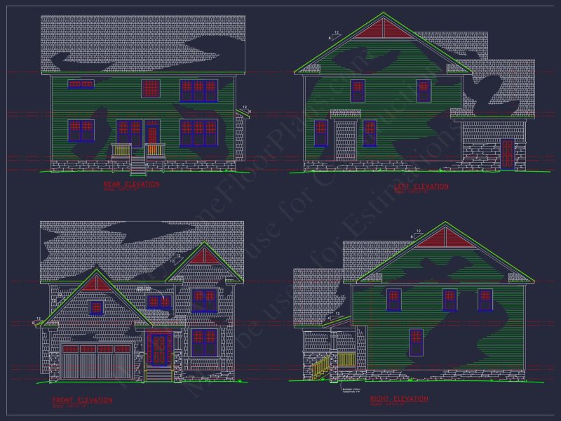 Spacious 4-Bedroom Home Plan with Open Layout and CAD Files