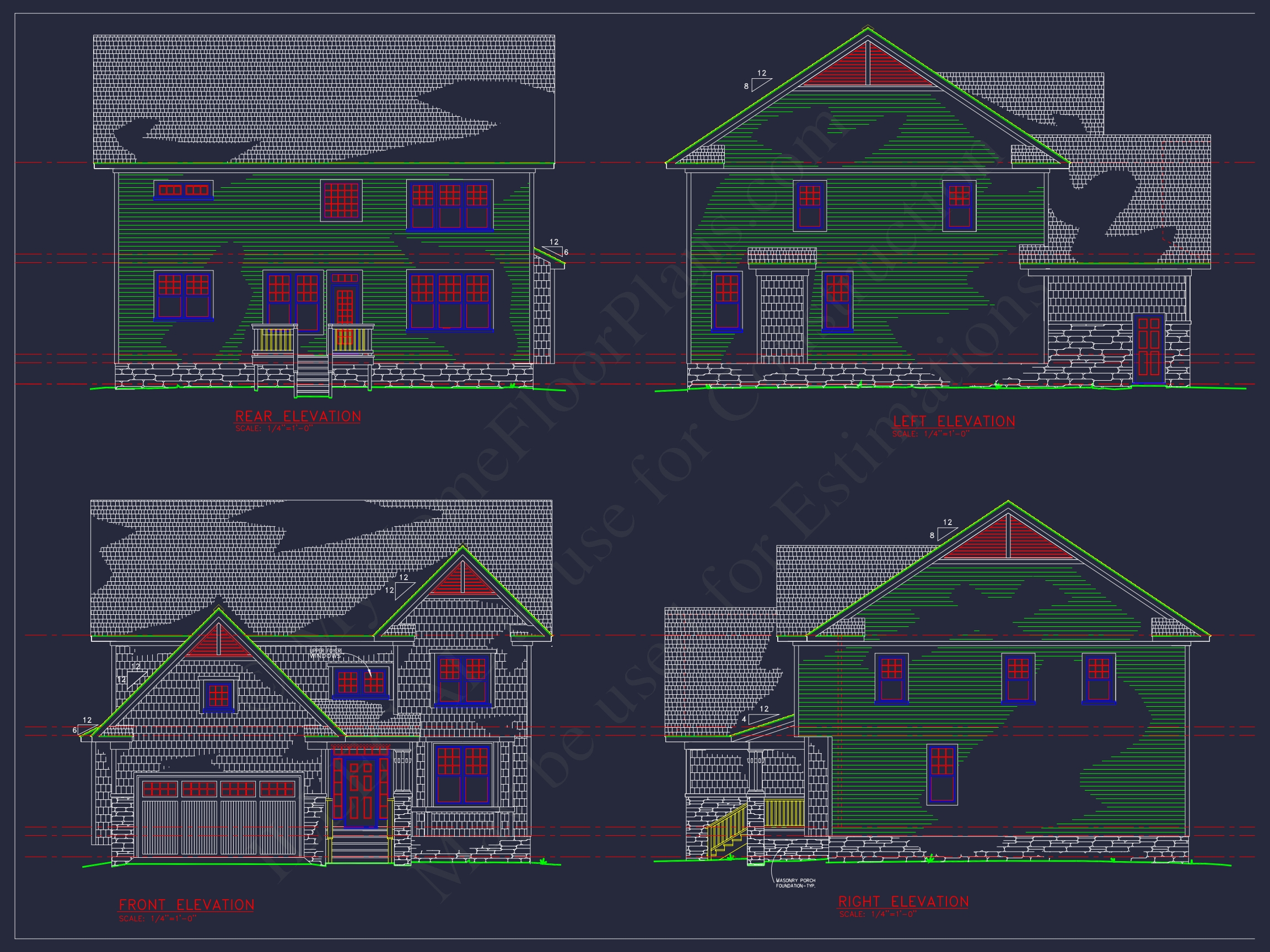 Spacious 4-Bedroom Home Plan with Open Layout and CAD Files