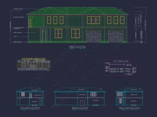 2-Story House Plan with Workshop and CAD Architecture Design