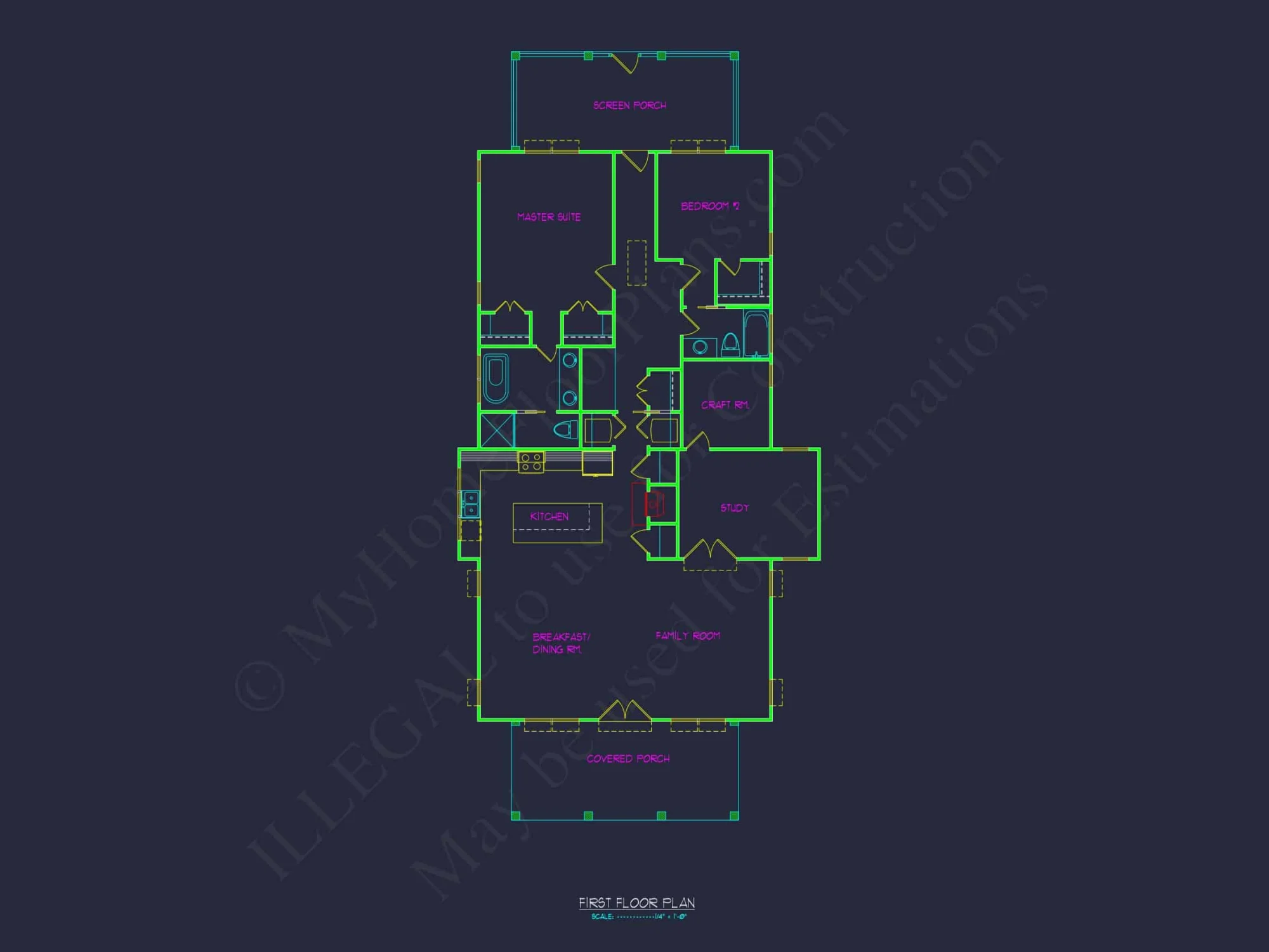 Efficient 2-Bedroom House Plan with Open Layout & Craftsman Design