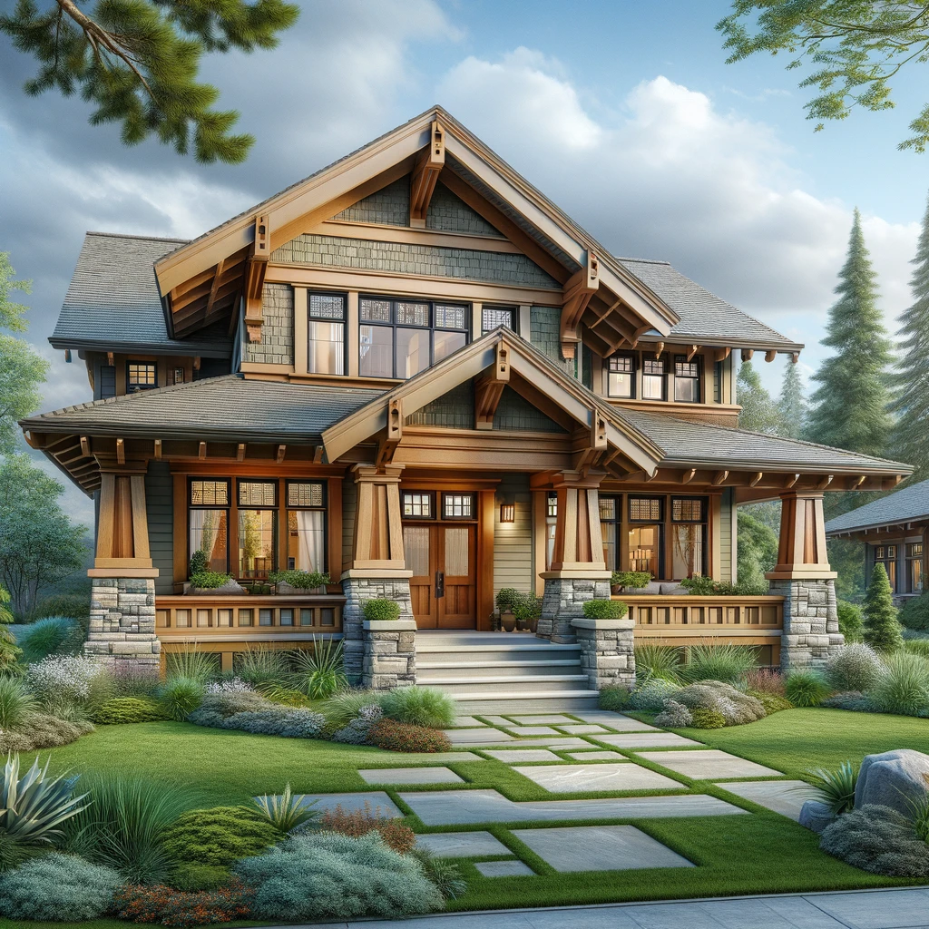 Craftsman Home Floor Plan Design Exterior 