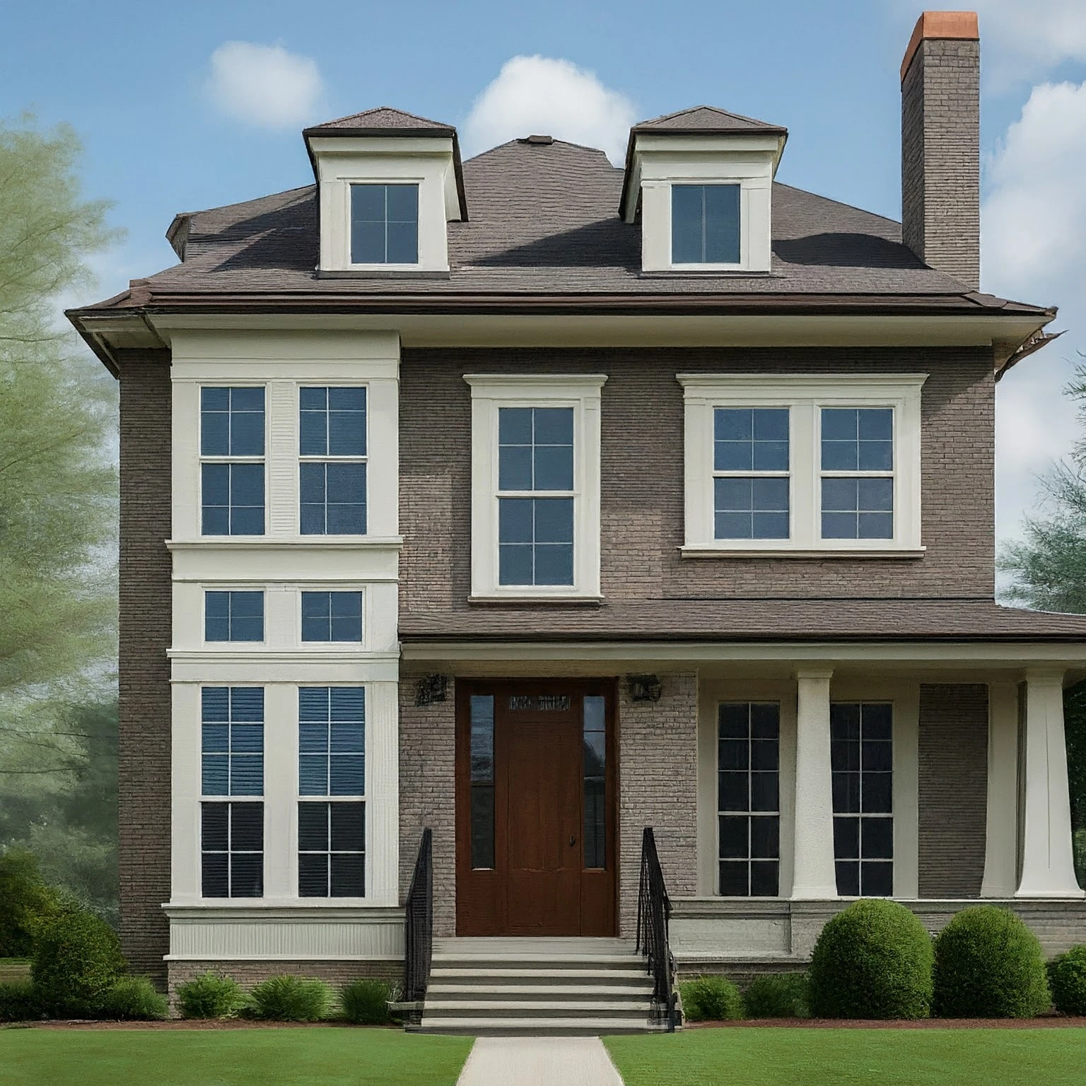 European-American Home Plan Exterior 