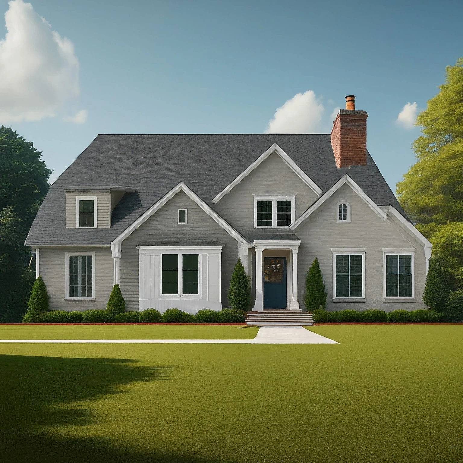 European-American Home Plan Exterior 