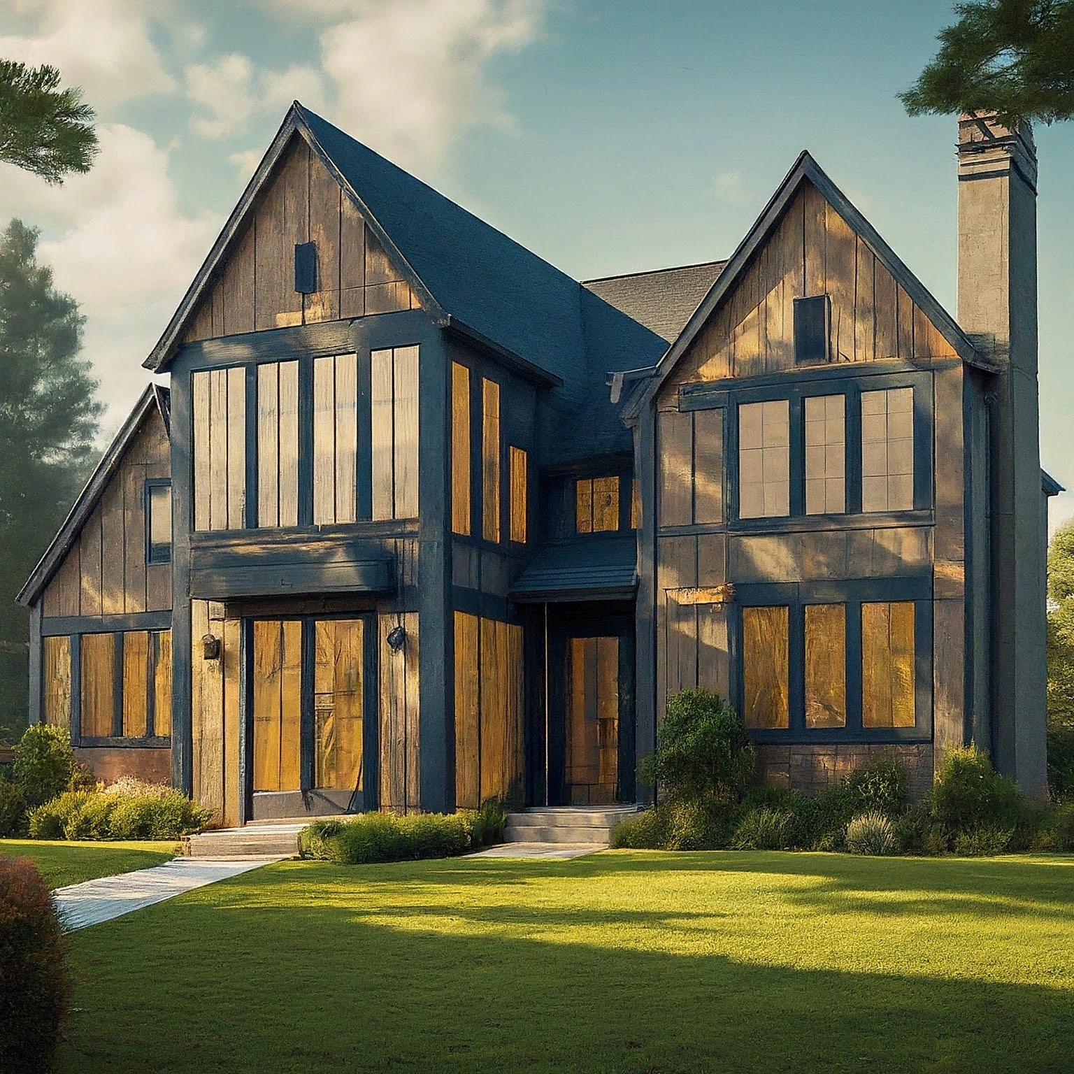 Modern Tudor Architectural Home Plans 