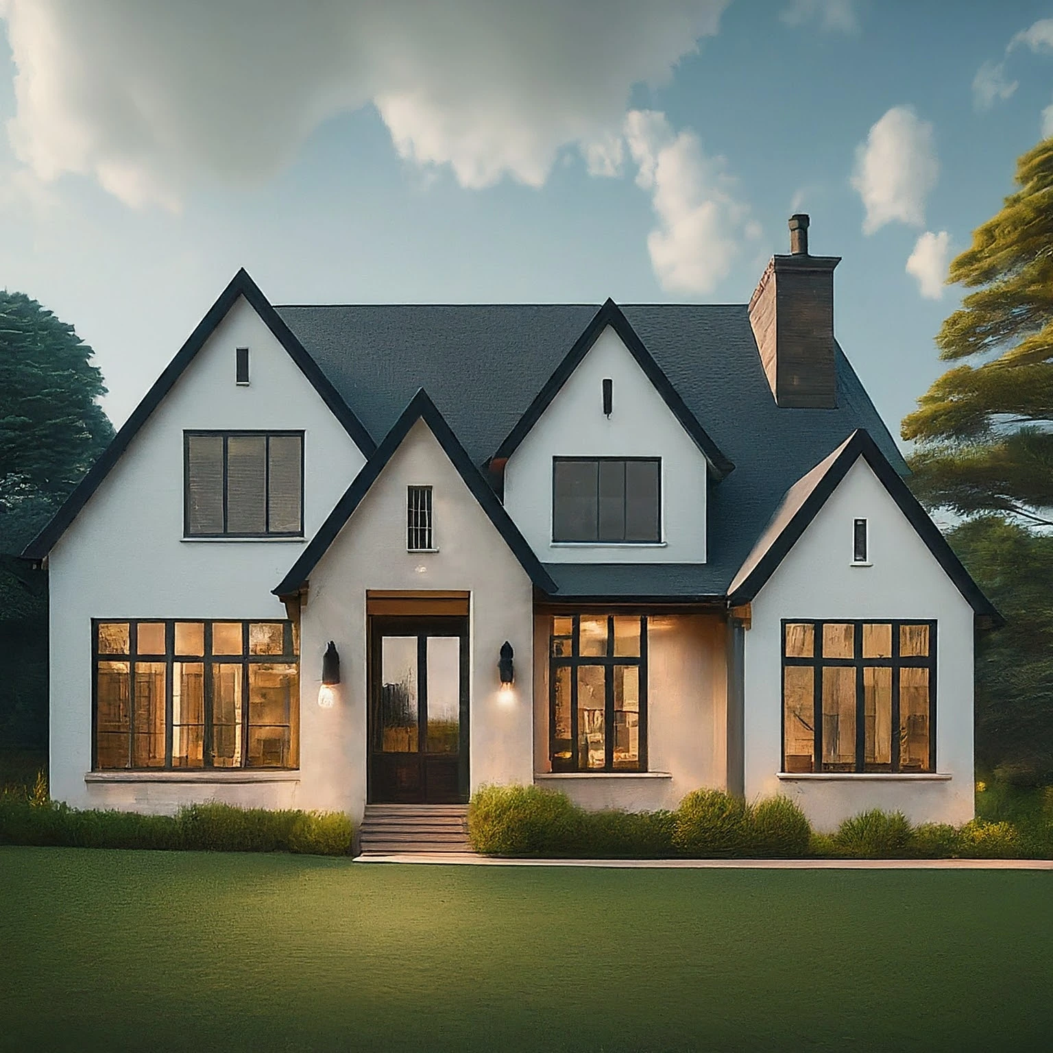 Modern Tudor Home Plan