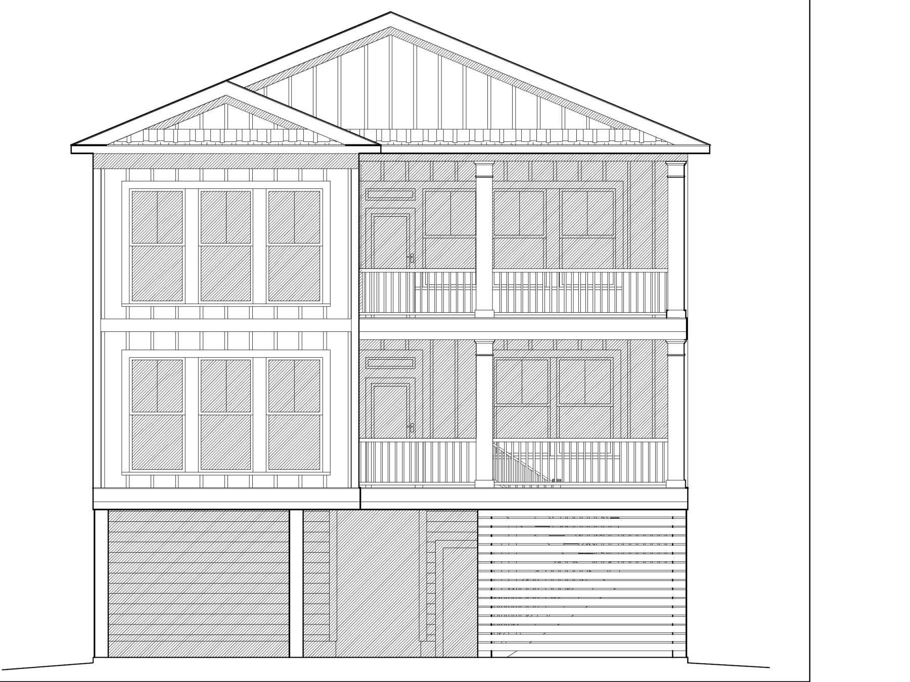 Modern 2-Story Coastal Home Plan with Rear Garage & Balconies